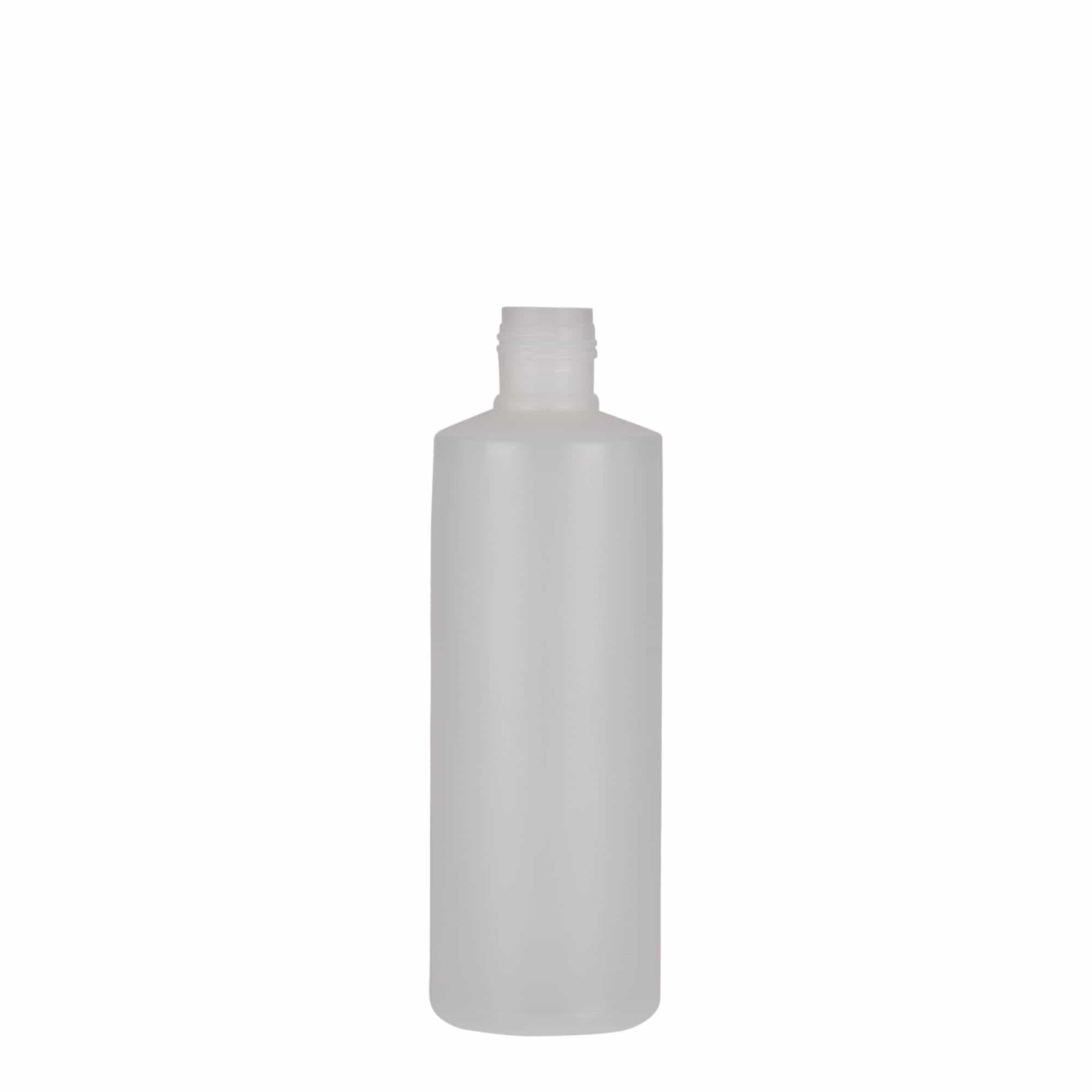 200 ml ronde fles, PE-kunststof, naturel, opening: schroefdop
