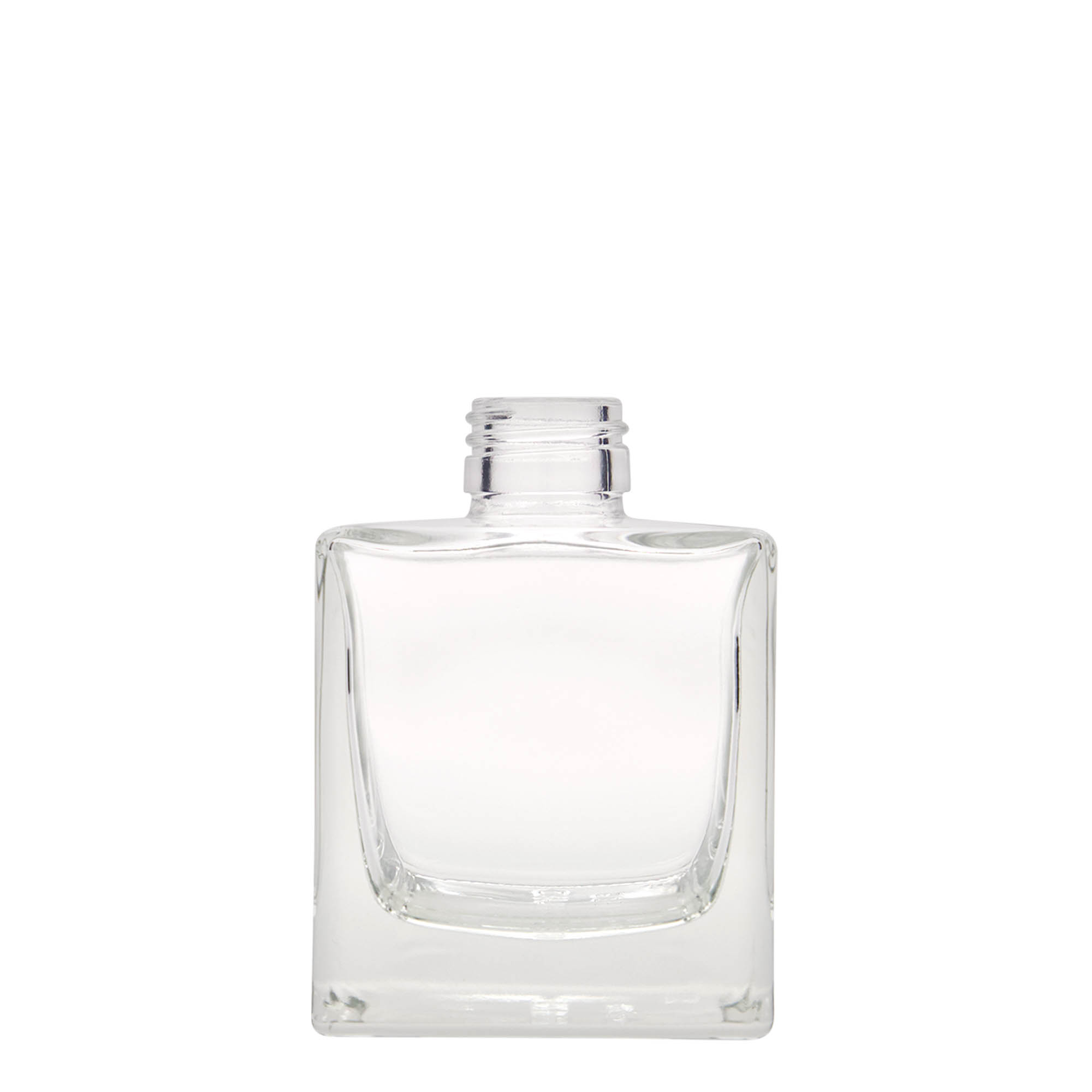 200 ml glazen fles 'Cube', vierkant, hals: PP 28 200 ml glazen fles 'Cube', vierkant, hals: PP 28