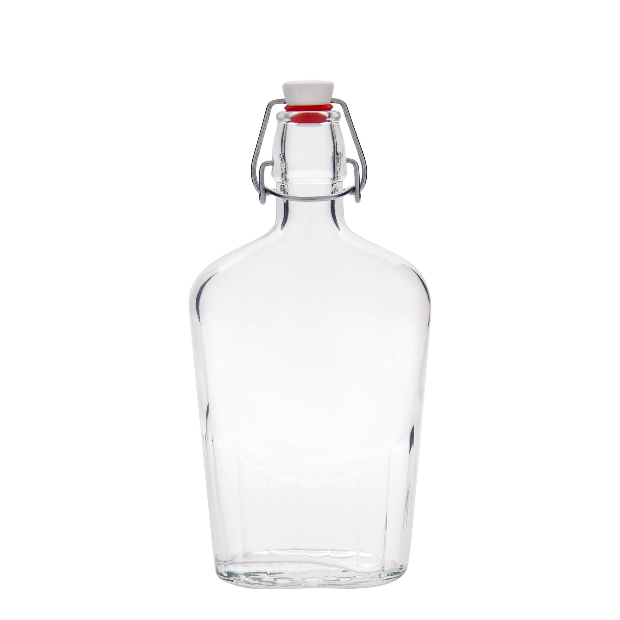 500 ml glazen fles 'Fiaschetta', ovaal, opening: beugelsluiting 500 ml glazen fles 'Fiaschetta', ovaal, opening: beugelsluiting