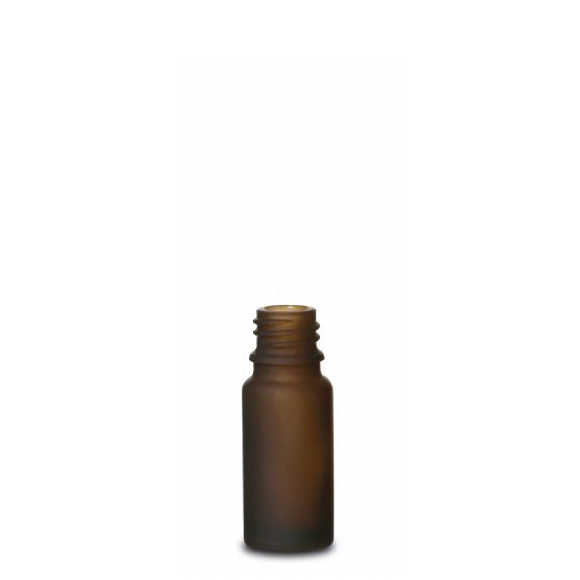 10 ml medicijnflesje, glas, bruin mat, opening: DIN 18