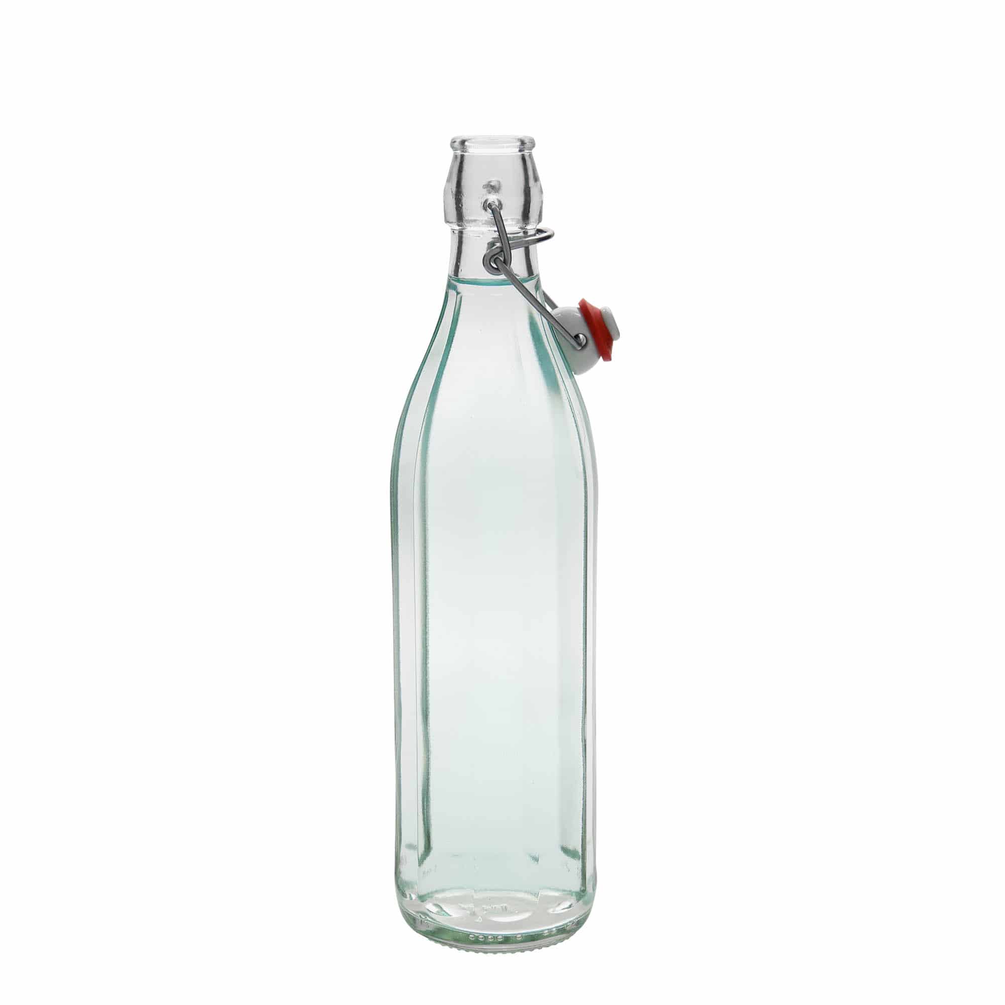 750 ml glazen fles 'Bravo', tienkantig, hals: beugelverschluss