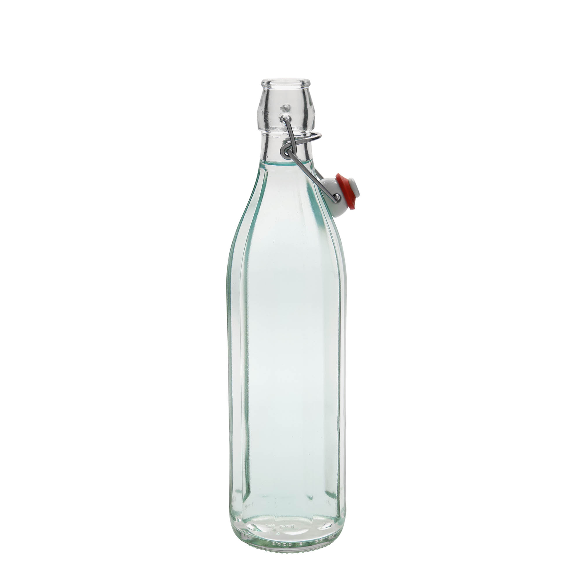 750 ml glazen fles 'Bravo', tienkantig, hals: beugelverschluss
