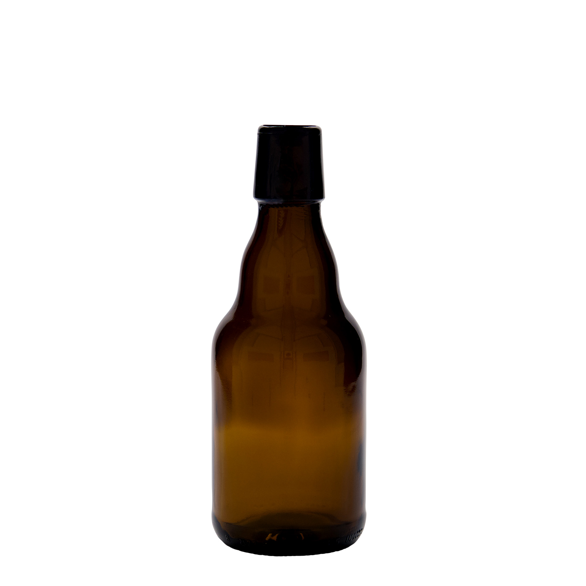 330 ml bierfles 'Steinie', glas, bruin, opening: beugelsluiting 330 ml bierfles 'Steinie', glas, bruin, opening: beugelsluiting