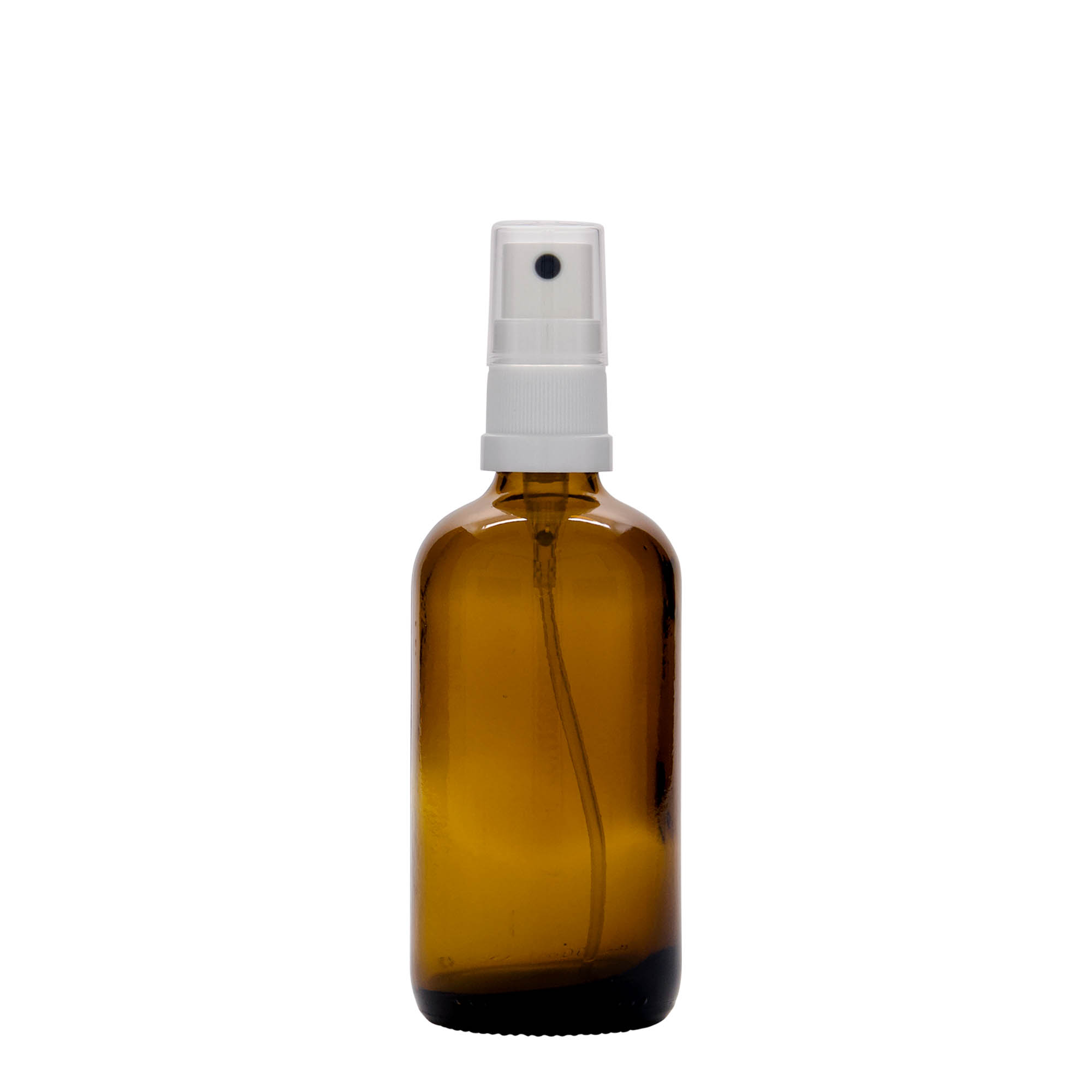 100 ml spuitfles medicijn, glas, bruin, opening: DIN 18