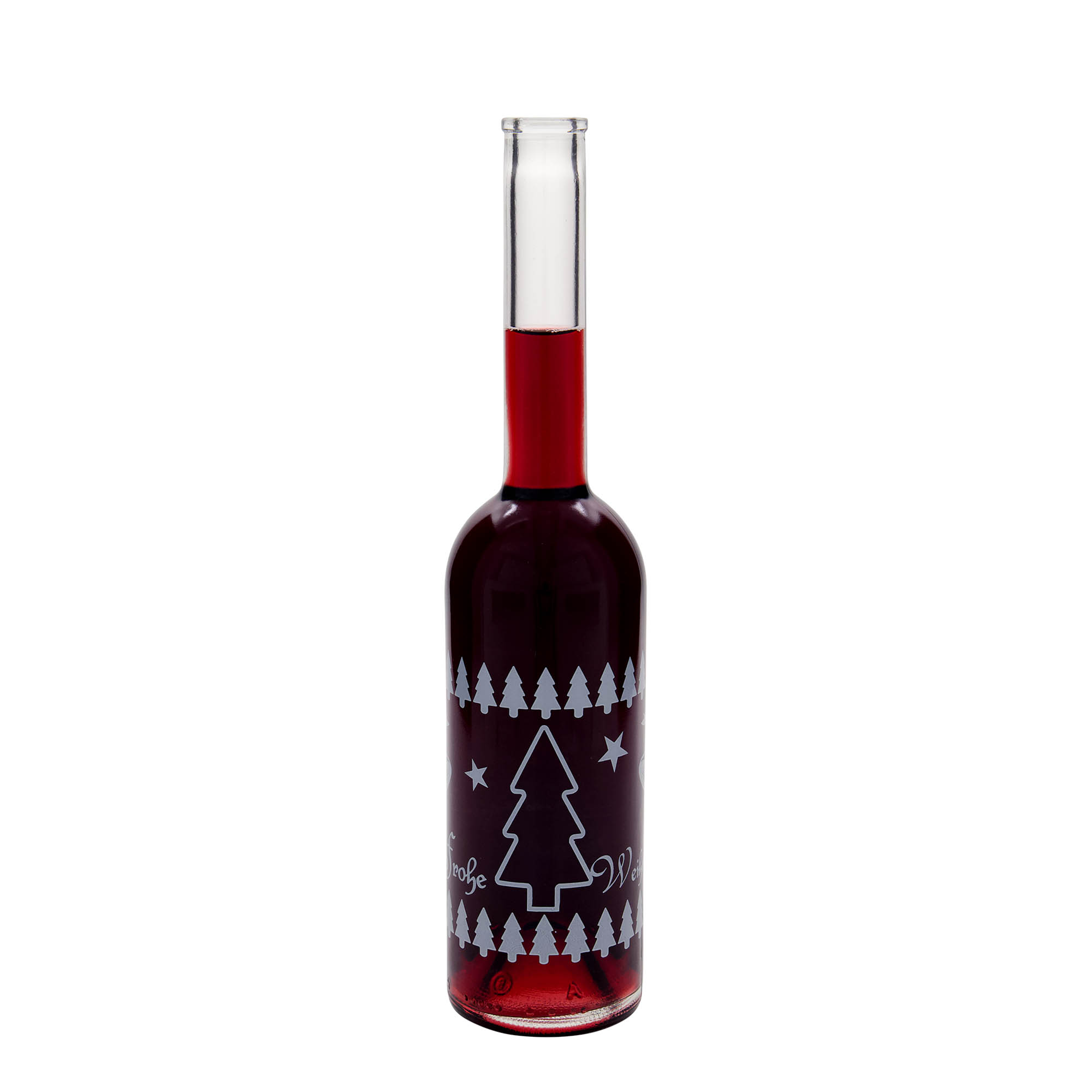 500 ml glazen fles 'Opera', motief: klassieke kerst, hals: kurk