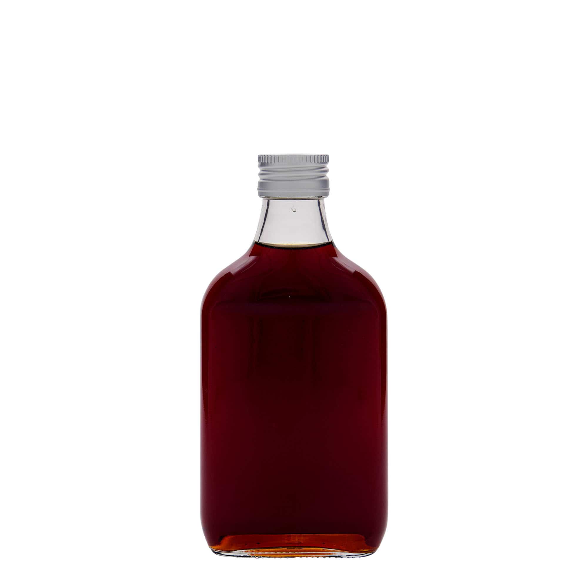 Zakflacon, 200 ml, rechthoekig, glas, monding: PP 28