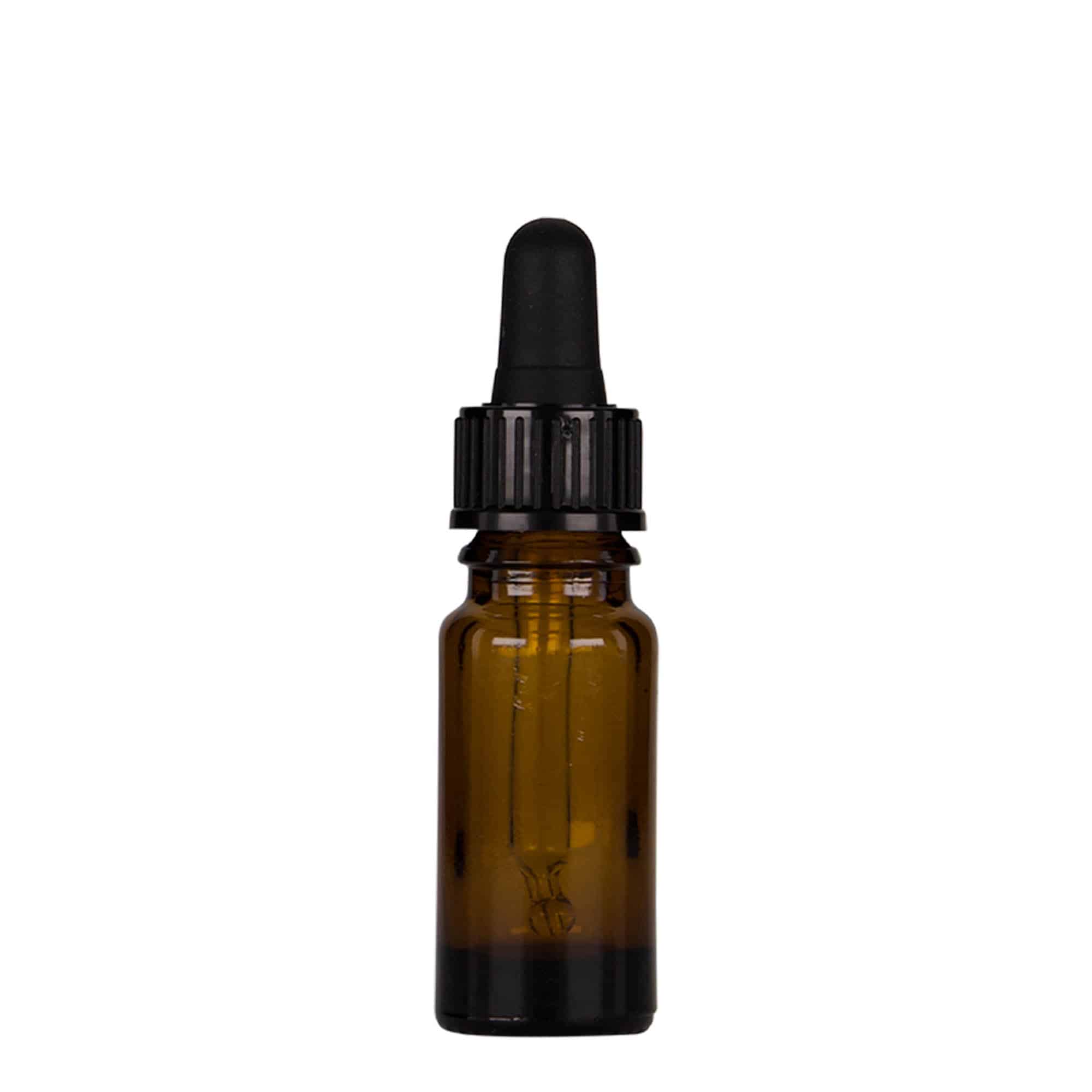 Pipetflesje medicijn, 10 ml, glas, bruin-zwart, monding: DIN 18 Pipetflesje medicijn, 10 ml, glas, bruin-zwart, monding: DIN 18