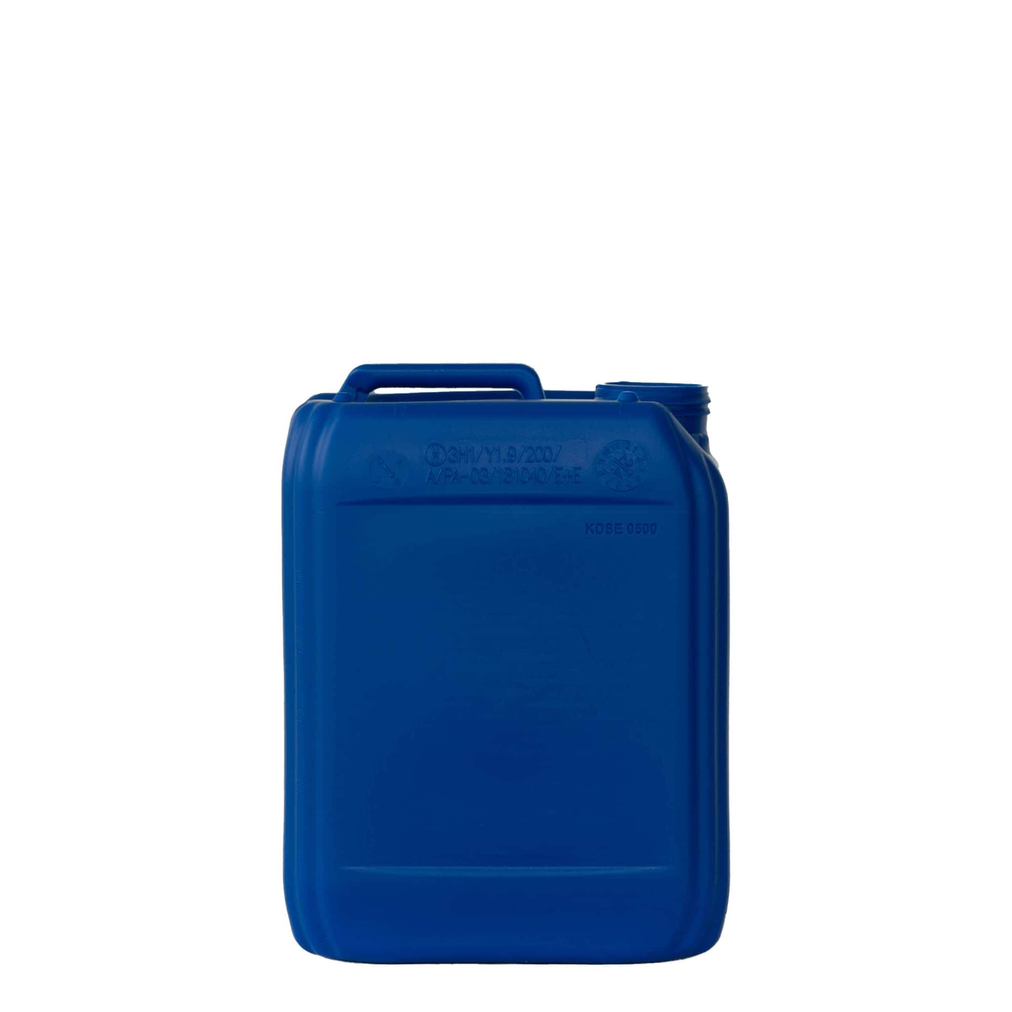 5 l kanister, rechthoekig, HDPE-kunststof, blauw, opening: ND 55