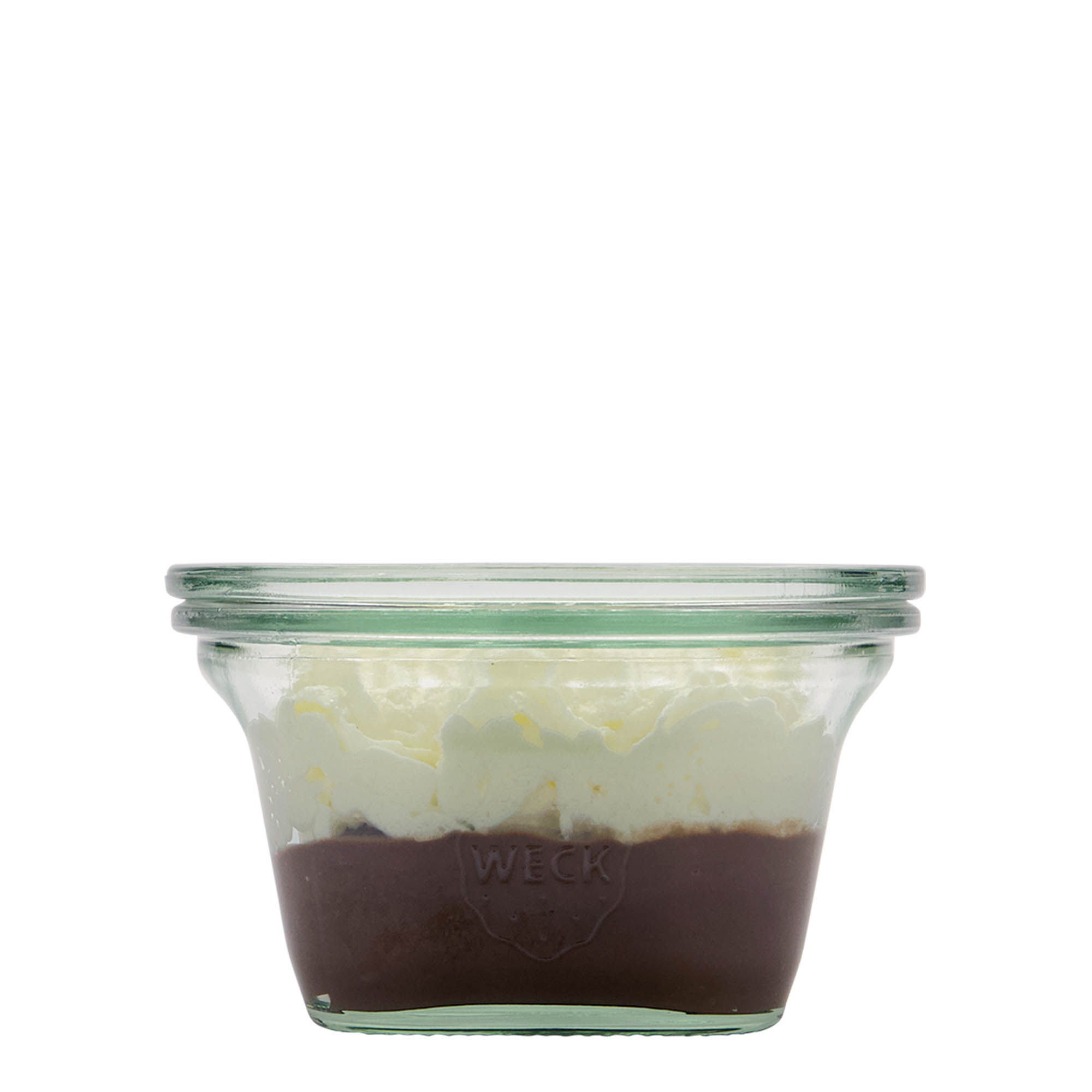 290 ml WECK-Quadroglas, vierkant, opening: ronde rand