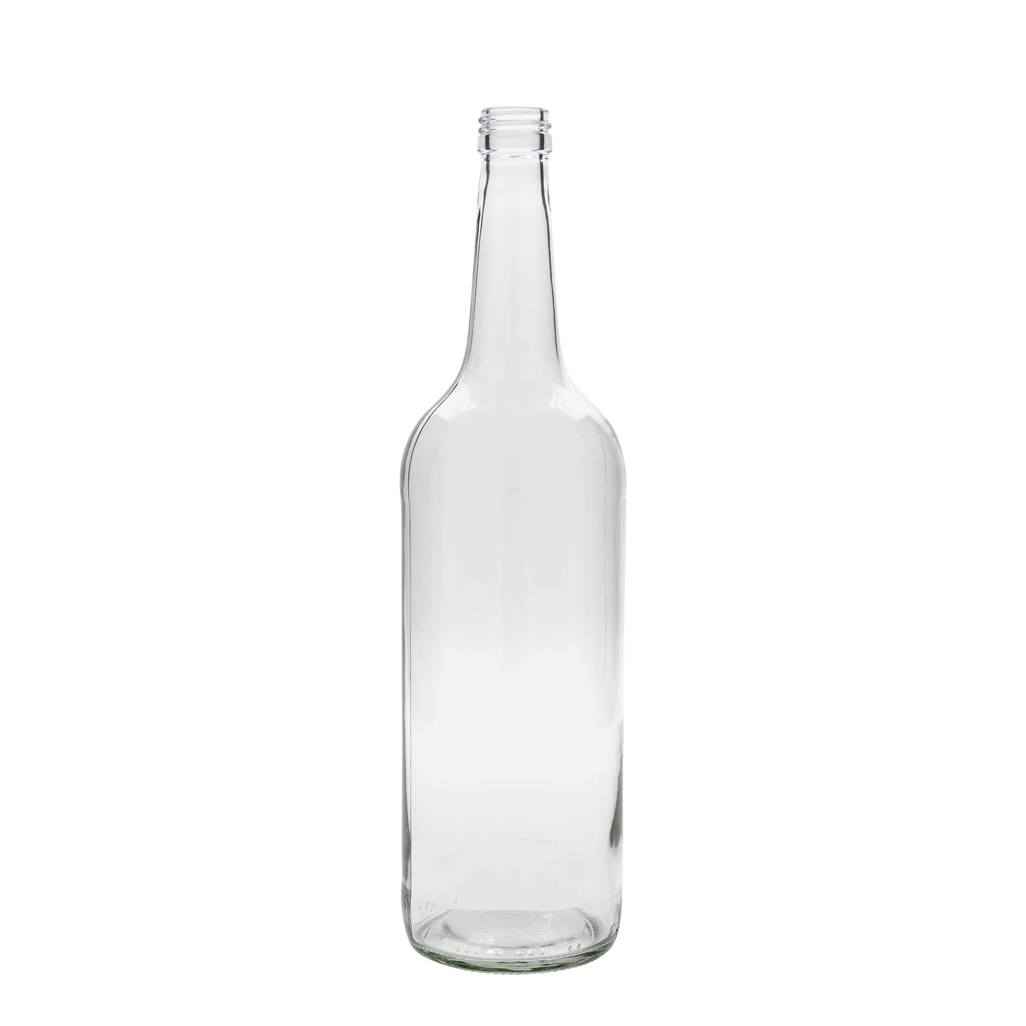 1.000 ml glazen fles met rechte hals, opening: PP 28 1.000 ml glazen fles met rechte hals, opening: PP 28