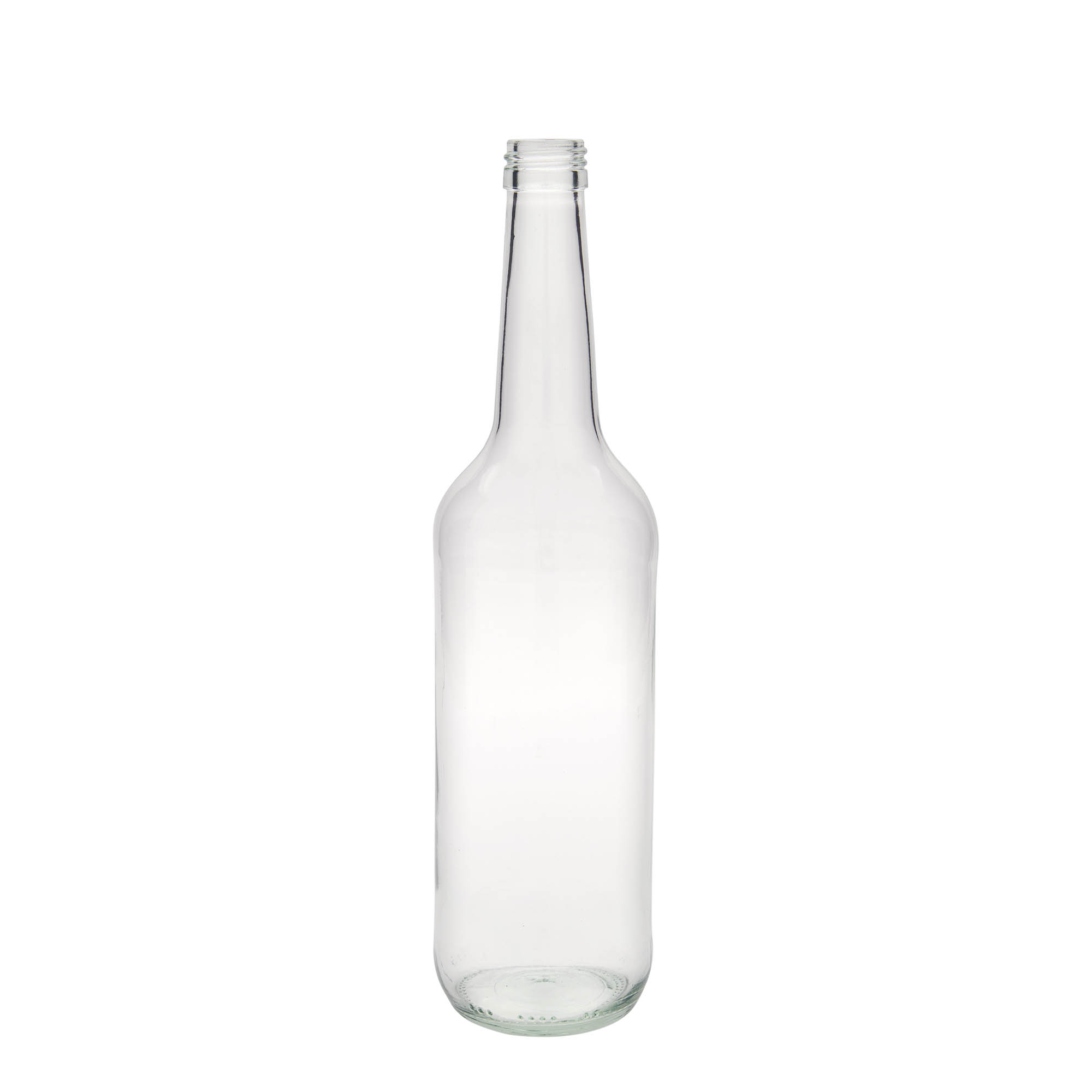 700 ml glazen fles met rechte hals, opening: PP 28