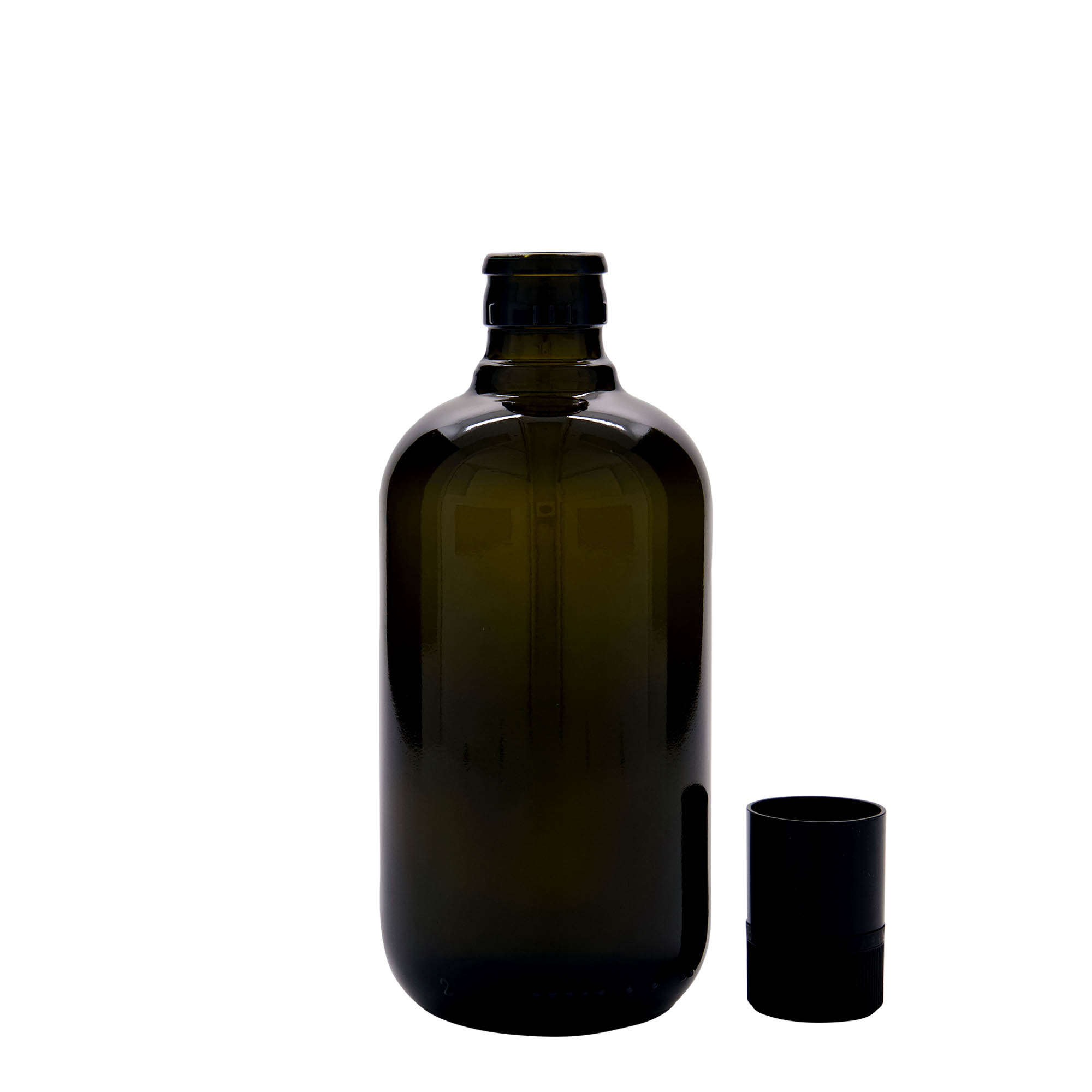 500 ml azijn-/olieflacon 'Biolio', glas antiekgroen, mondstuk: DOP