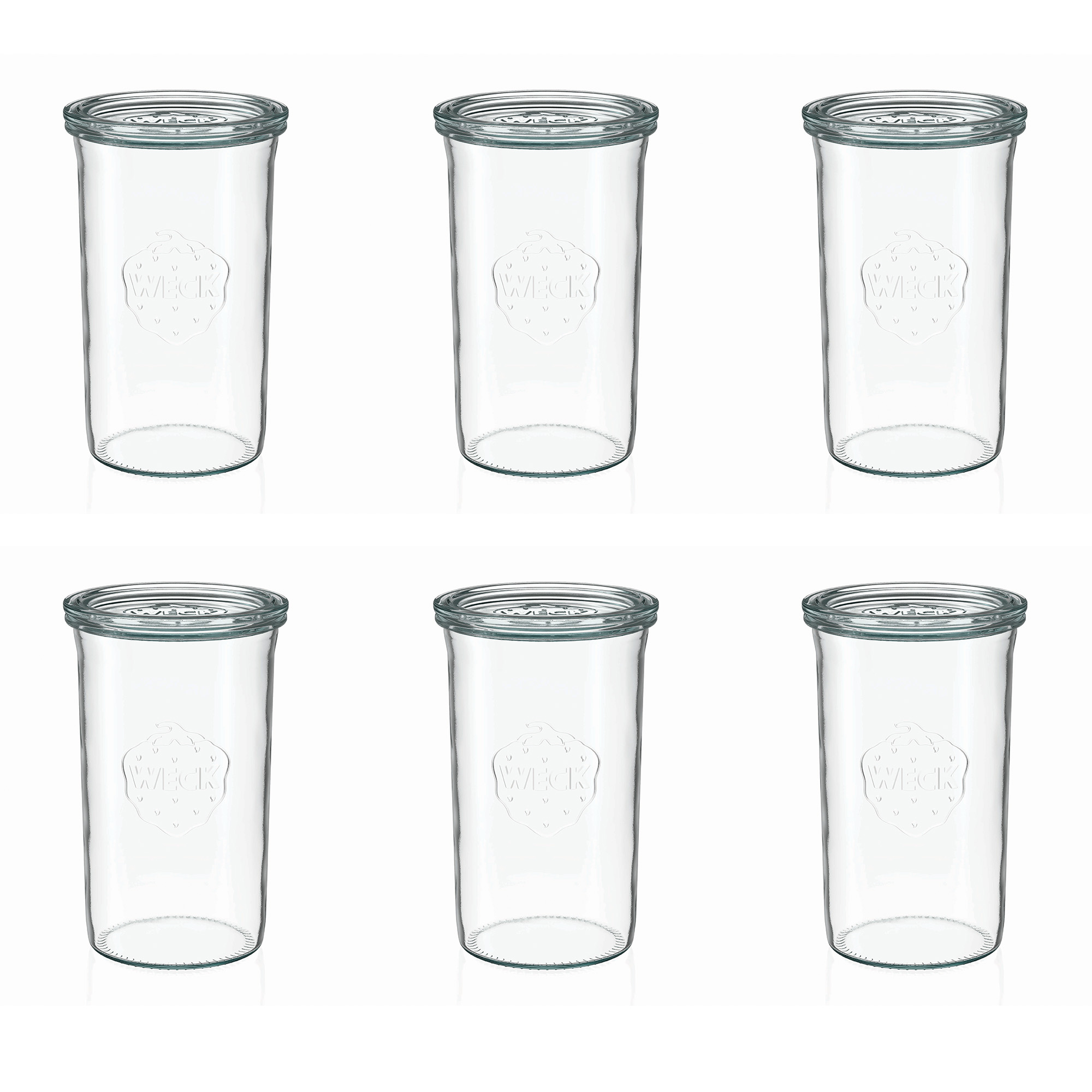 6x 1000 ml WECK-stortglas met glazen deksel RR 100