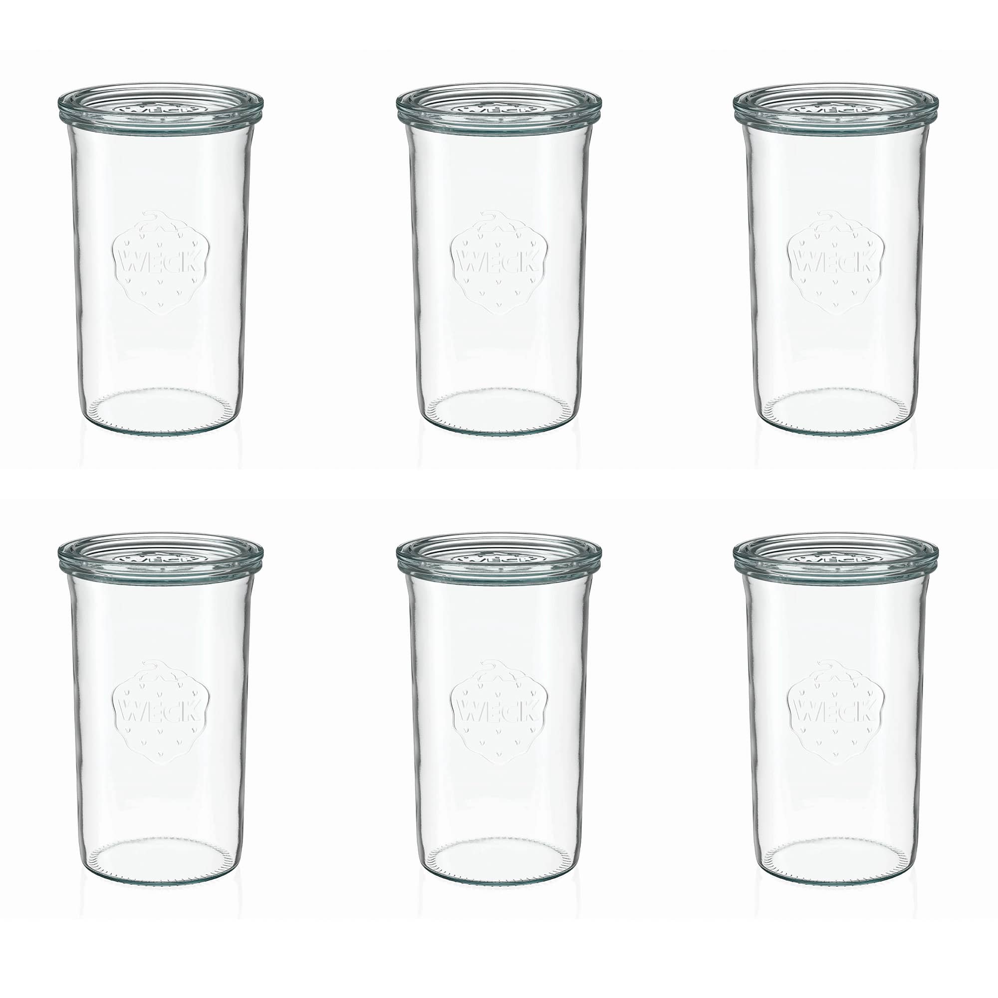 6x 1000 ml WECK-stortglas met glazen deksel RR 100
