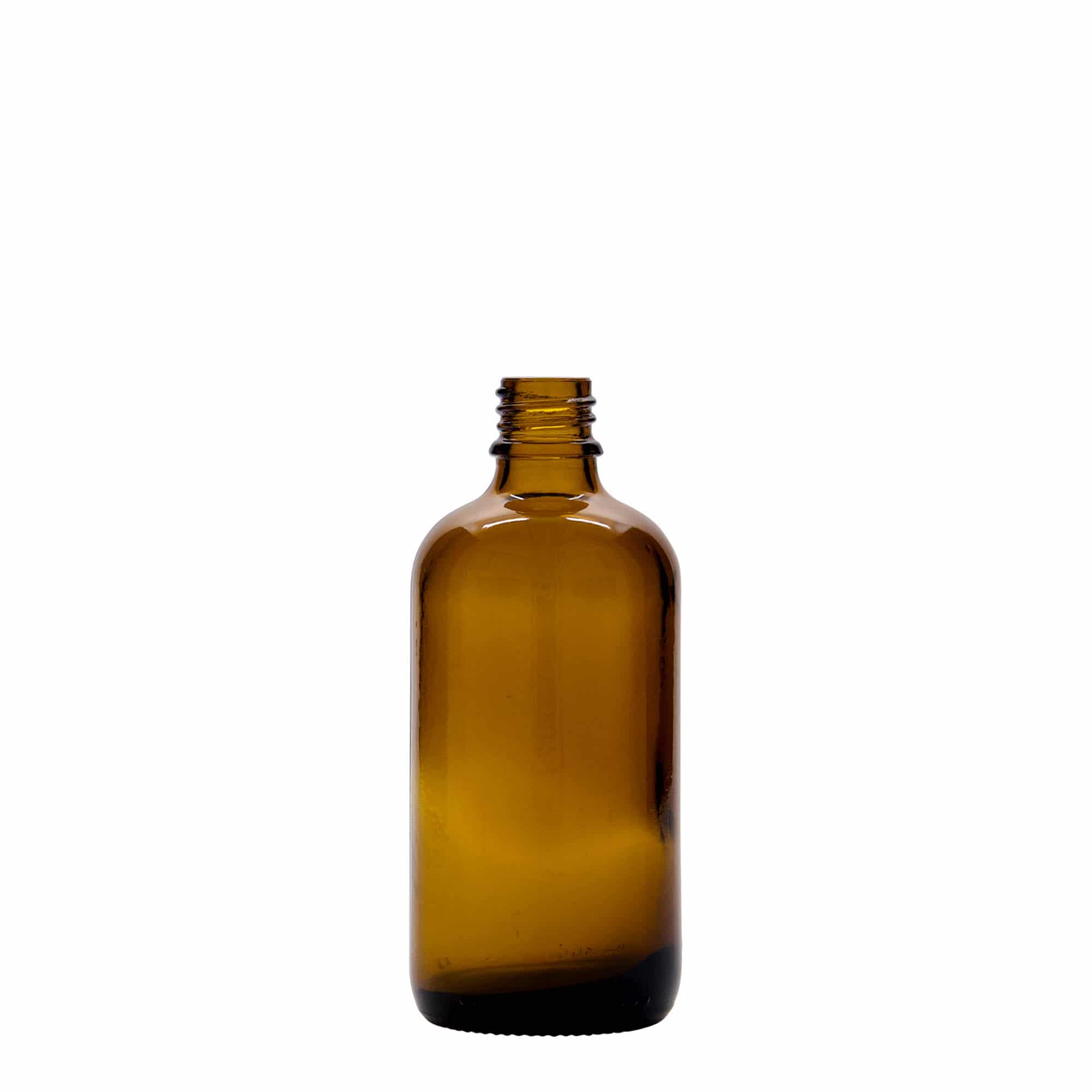 100 ml spuitfles medicijn, glas, bruin, opening: DIN 18