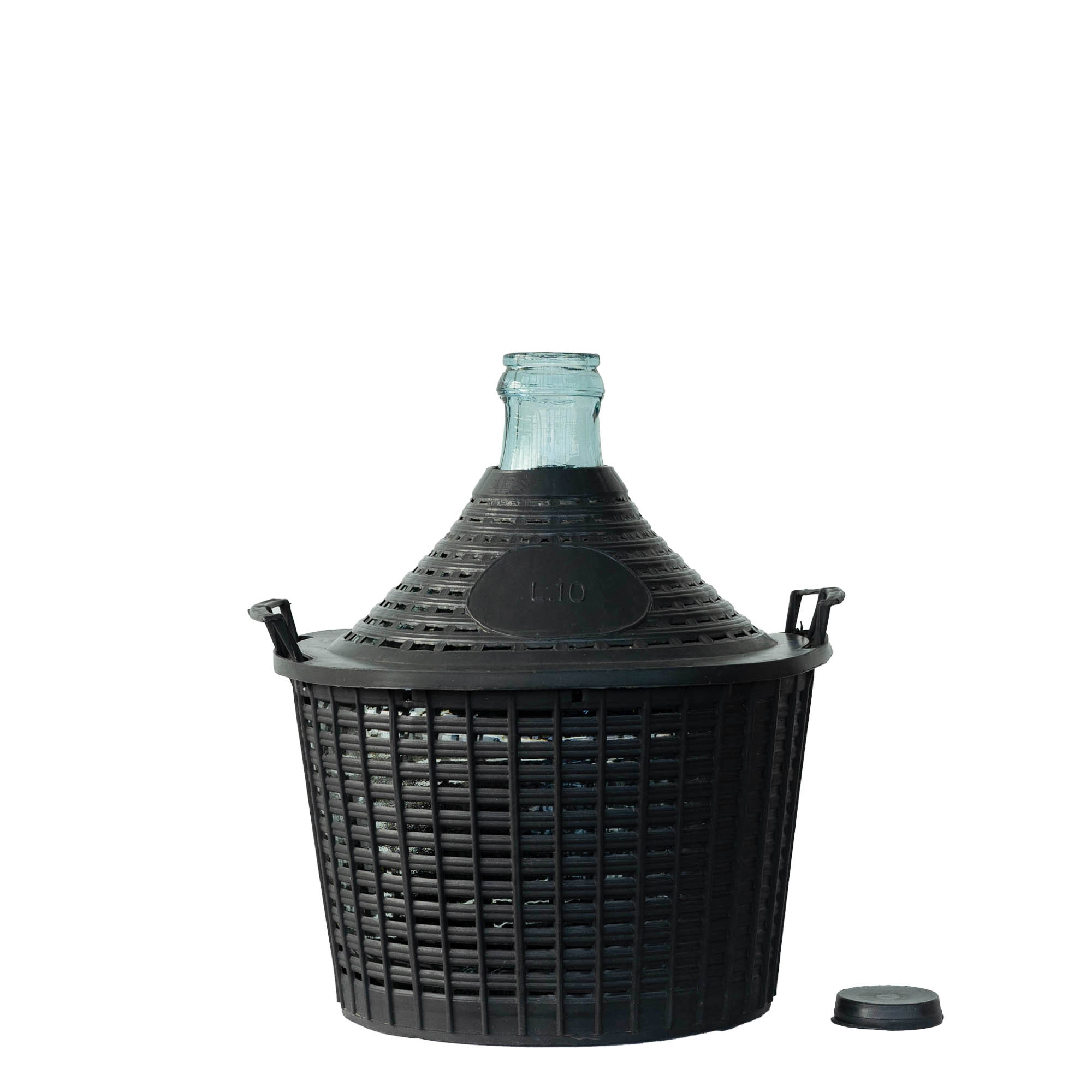 10 l ballonfles met smalle hals, glas, opening: opzetdeksel