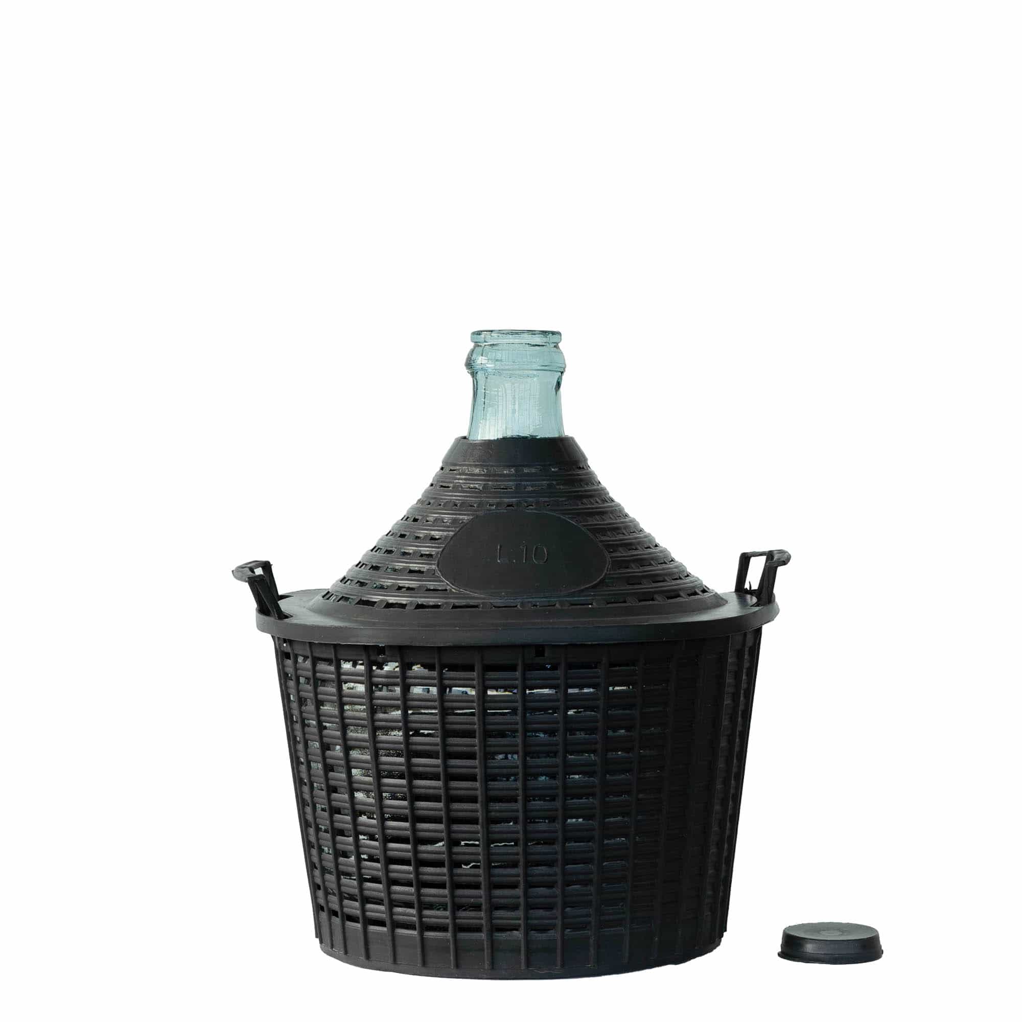 10 l ballonfles met smalle hals, glas, opening: opzetdeksel