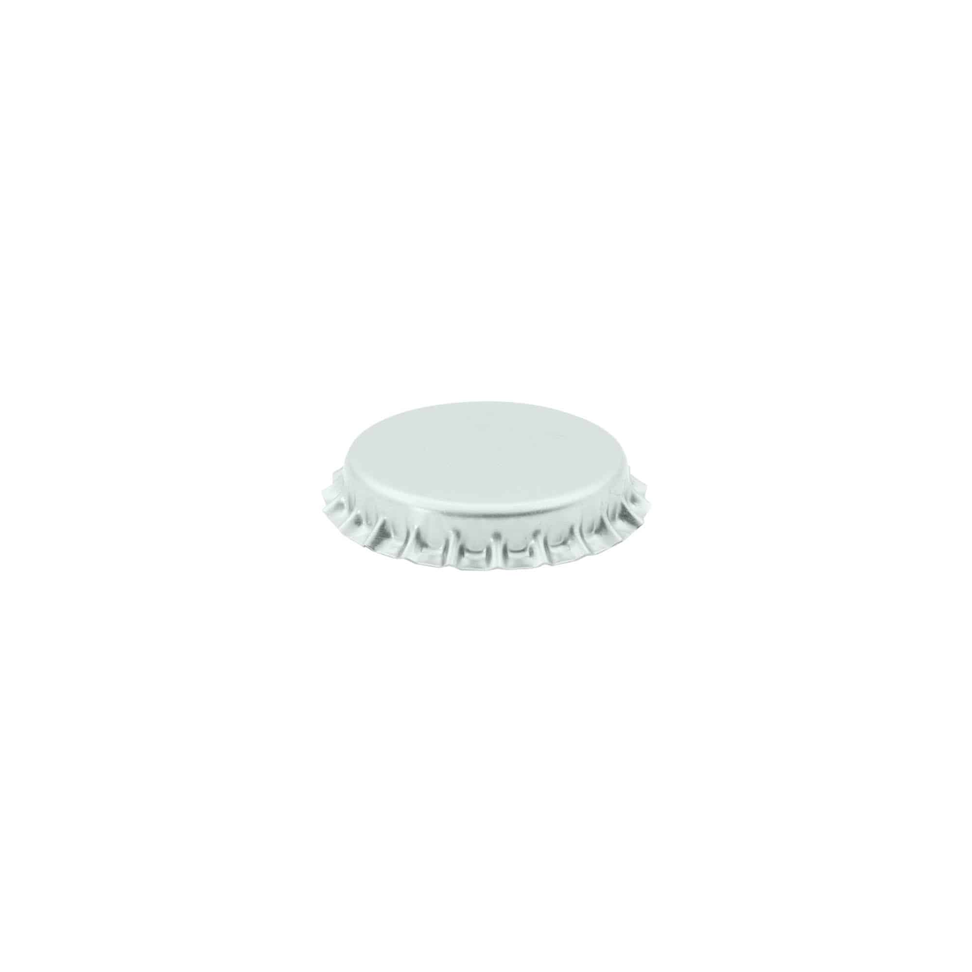 Kroonkurken 29 mm, metaal, zilver