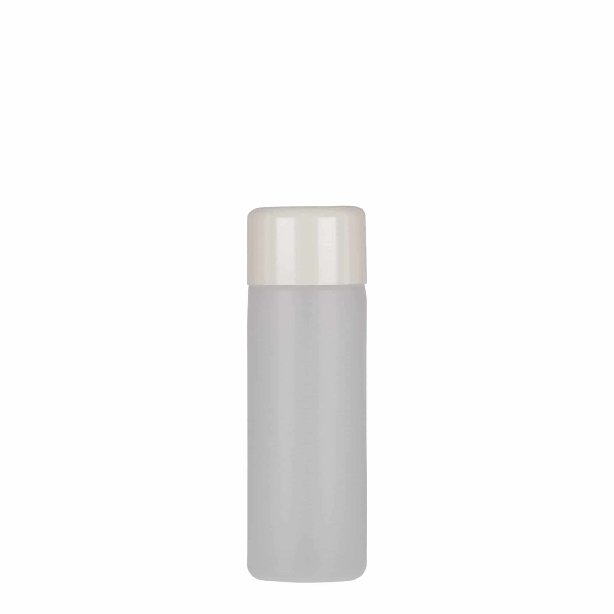 50 ml ronde fles, PE-kunststof, naturel, opening: schroefdop