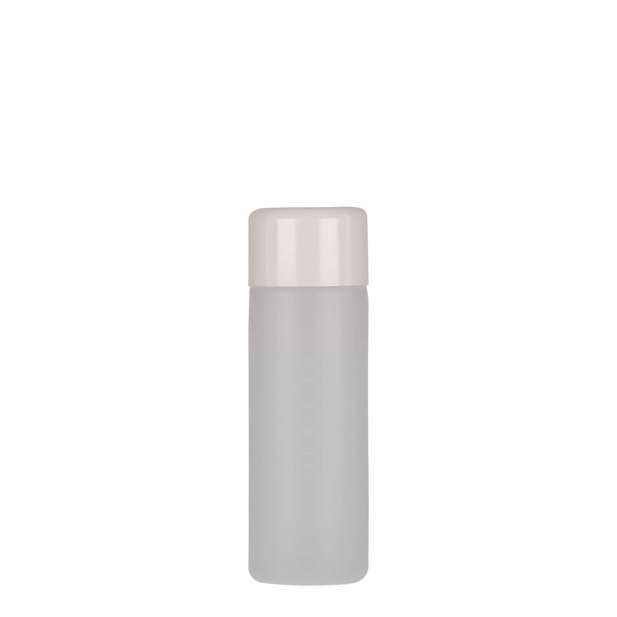 50 ml ronde fles, PE-kunststof, naturel, opening: schroefdop