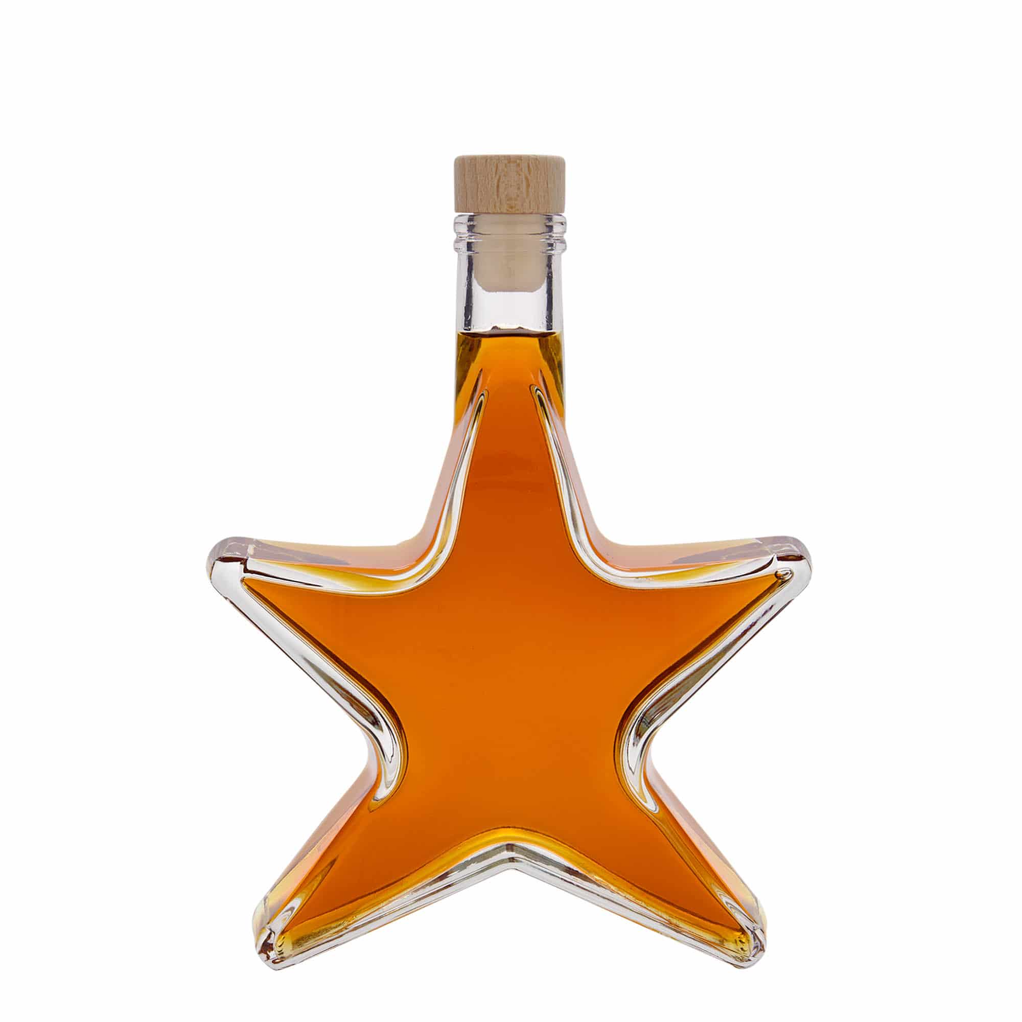 Glazen fles 'Ster', 350 ml, monding: kurk