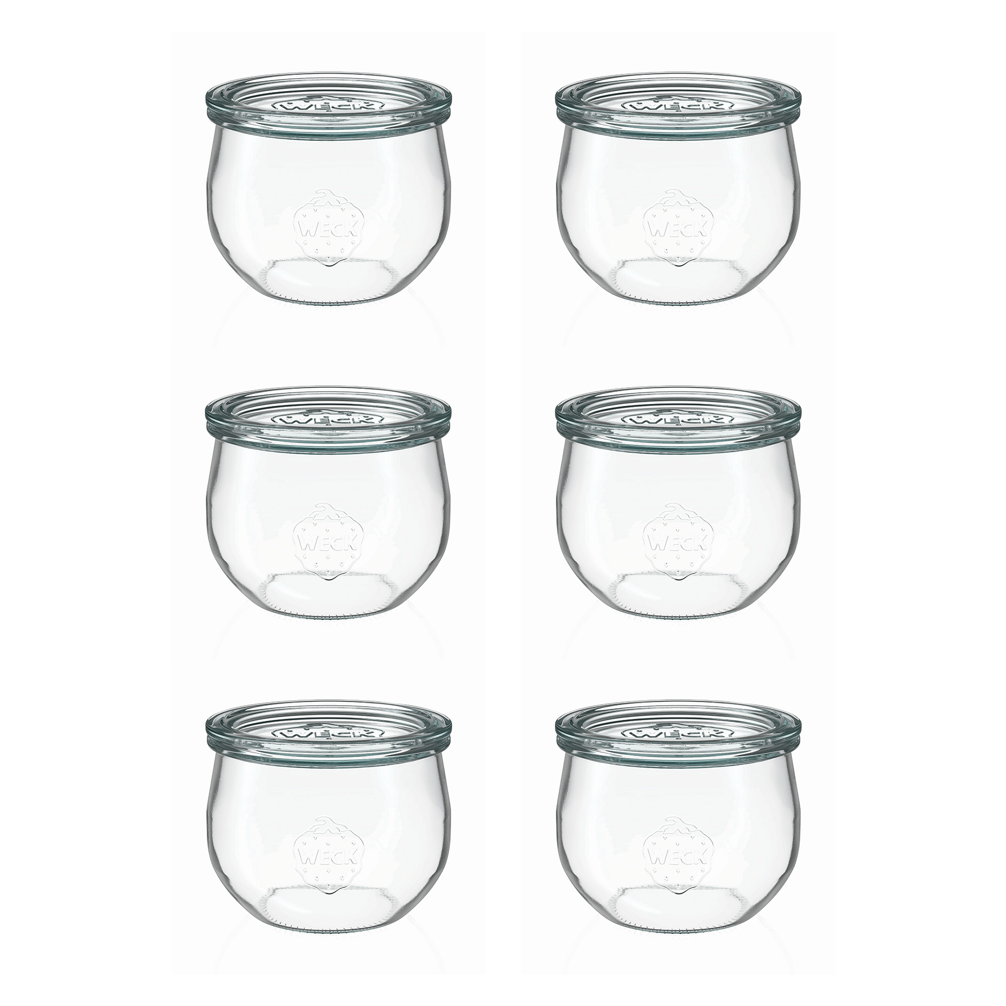 6x 580 ml WECK-tulpenpot met glazen deksel RR 100
