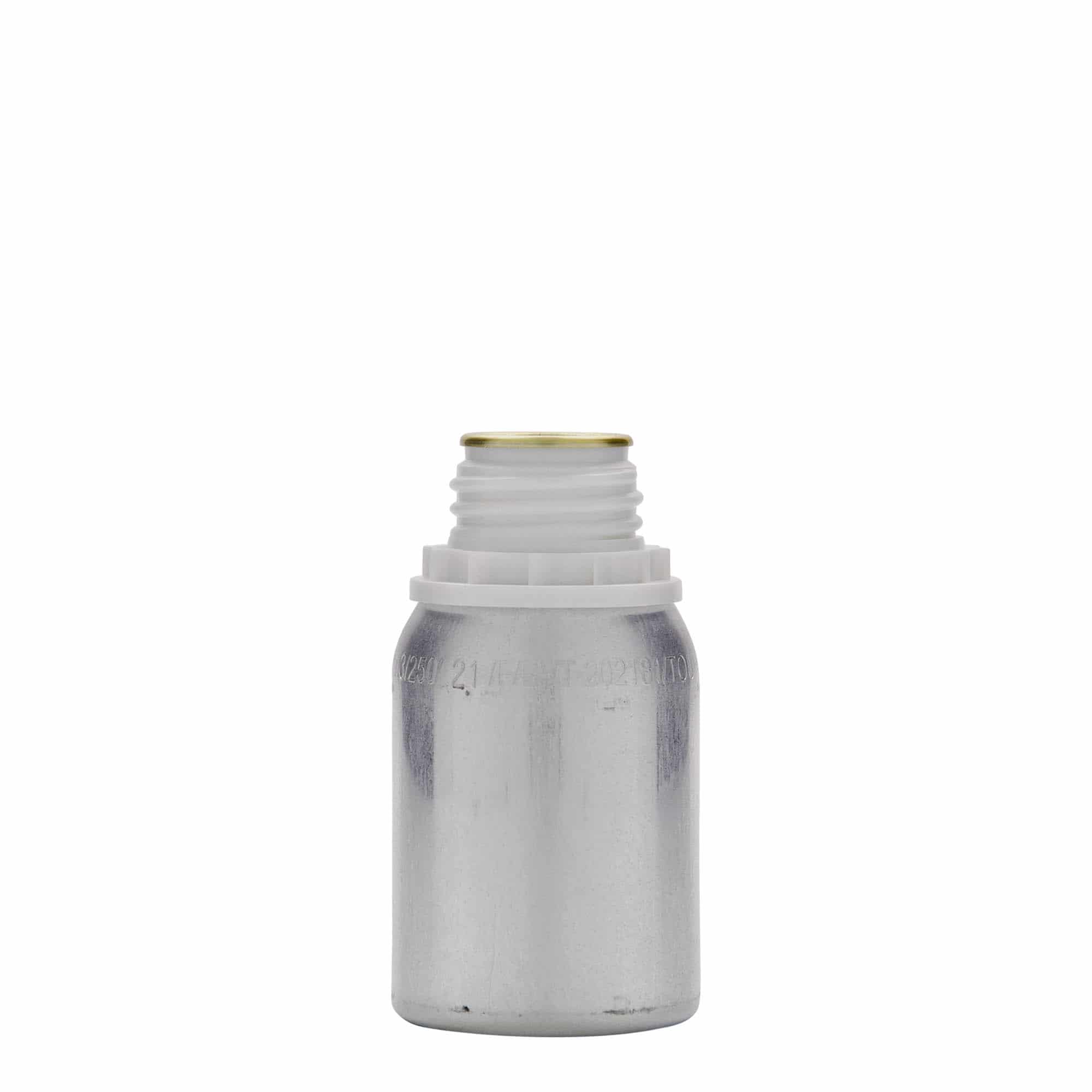 Aluminium fles, 125 ml, metaal, zilver, monding: DIN 32