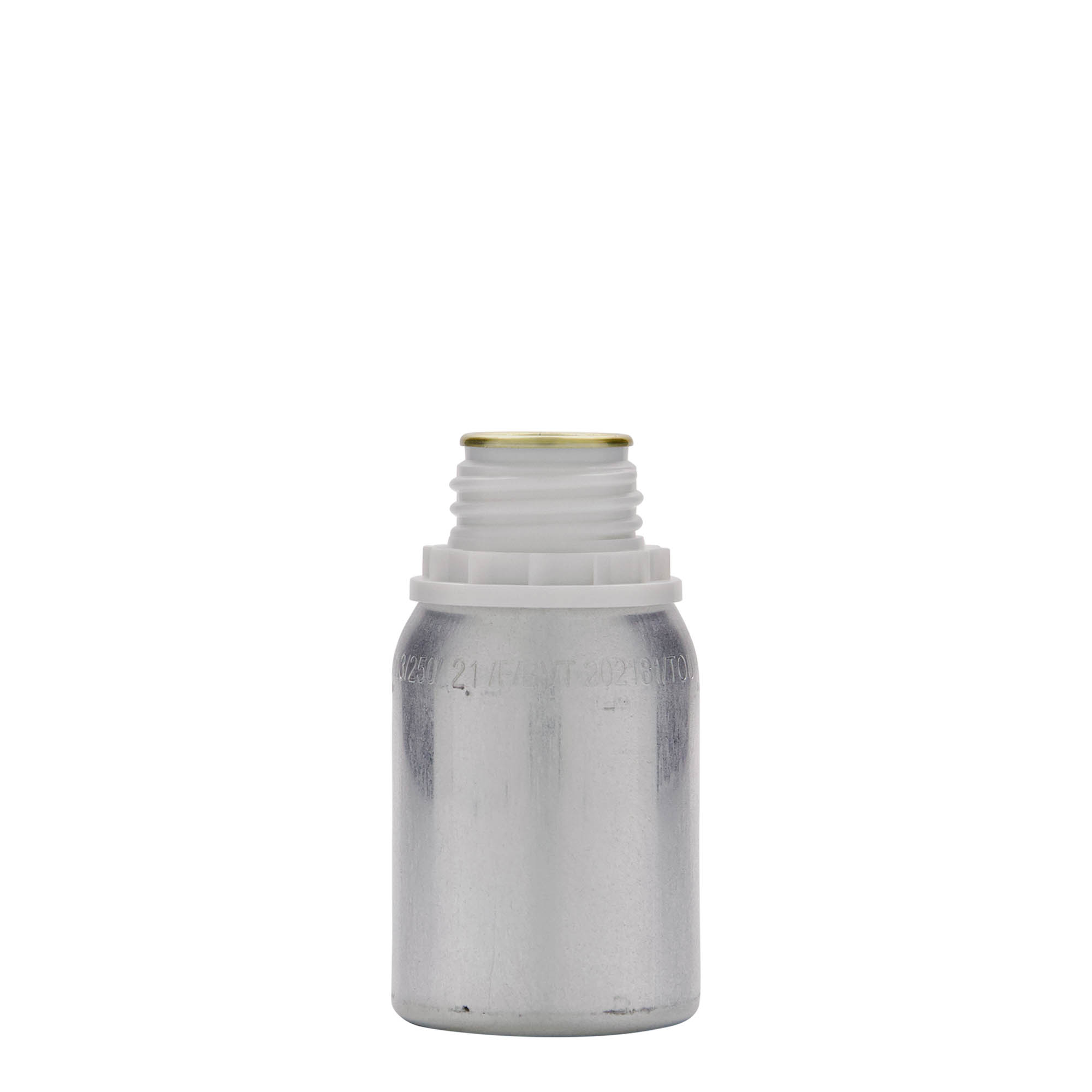 125 ml aluminiumfles, metaal, zilver, opening: DIN 32