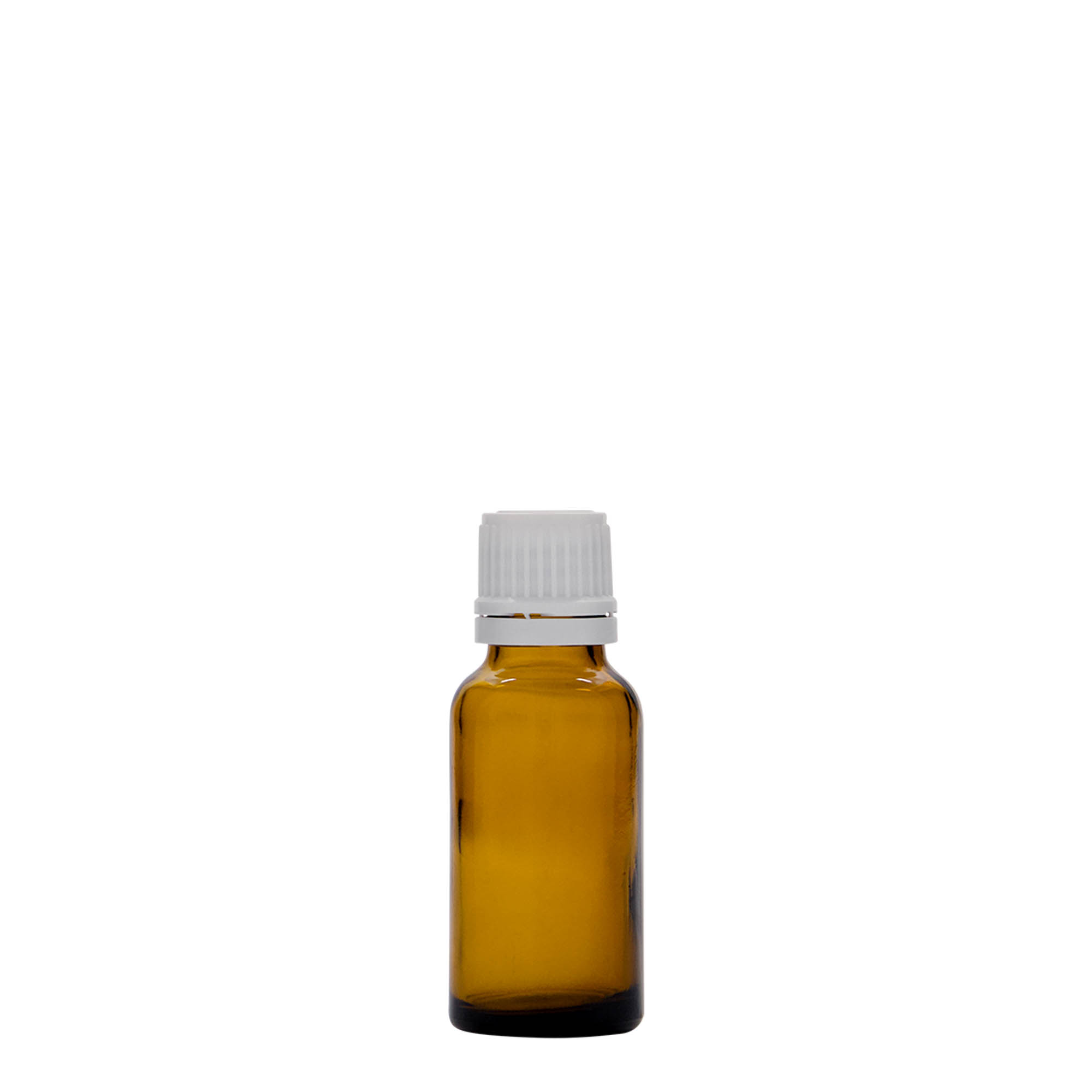 20 ml medicijnflesje, bruin glas, opening: DIN 18