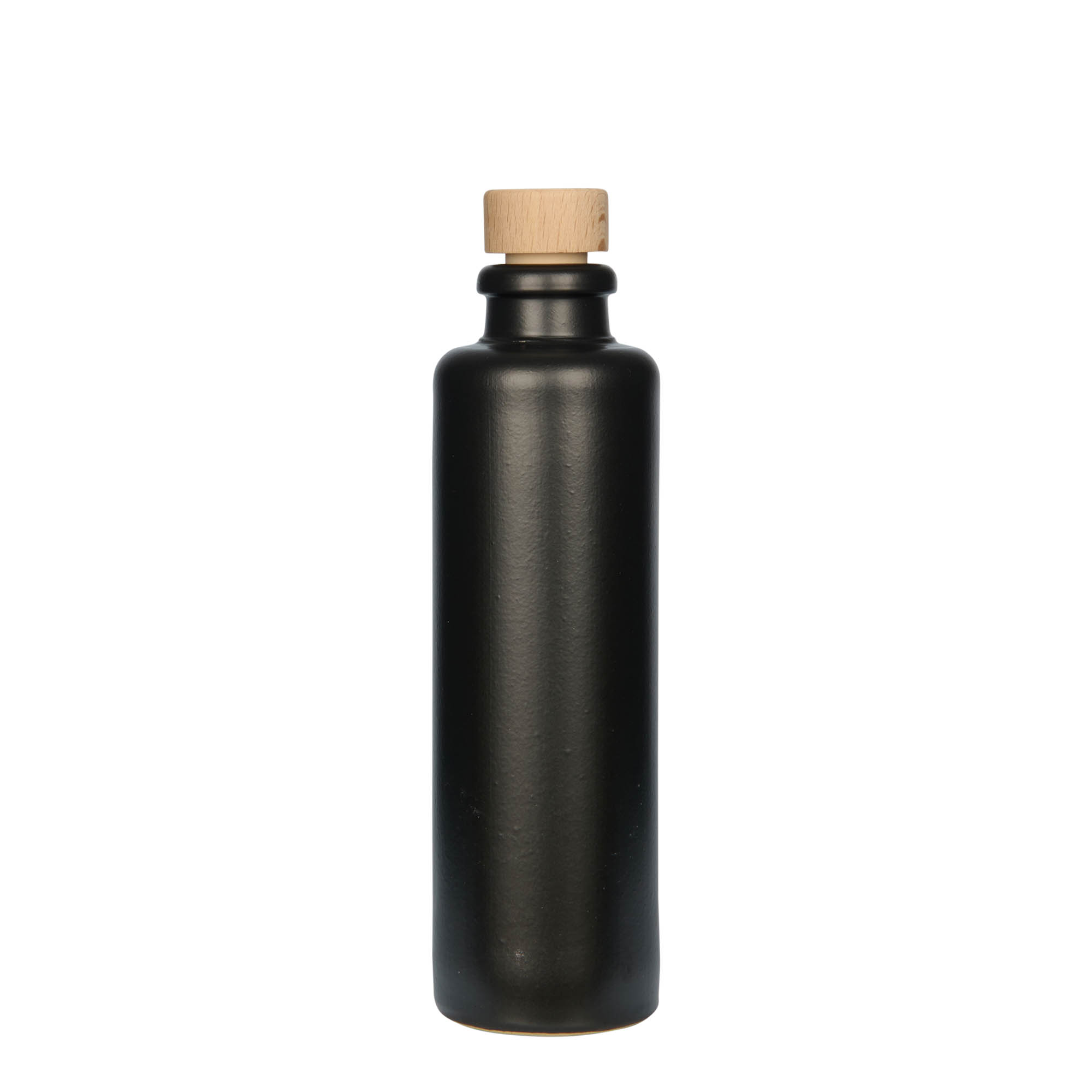 200 ml kleipot, steengoed, zwart, opening: kurk