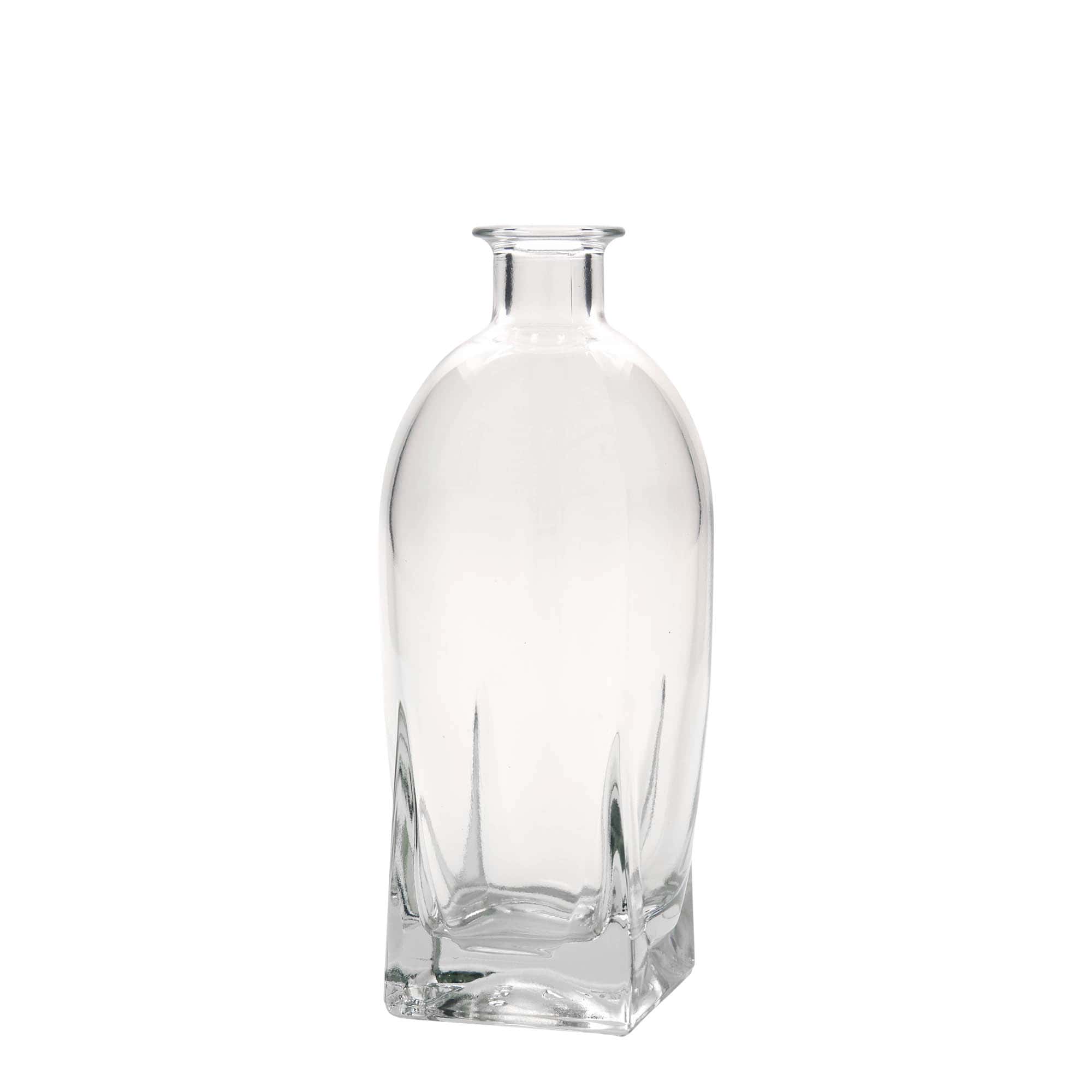 500 ml glazen fles 'Zino', vierkant, hals: kurk
