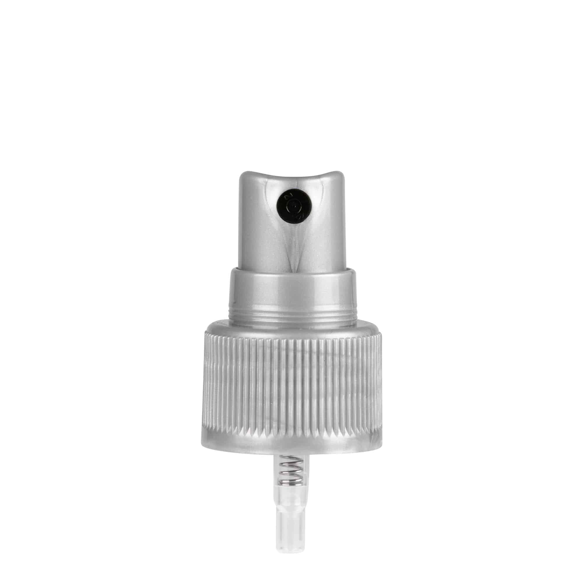 Schroefdop sprayverstuiver, PP-kunststof, zilver, voor mondstuk: 24/410