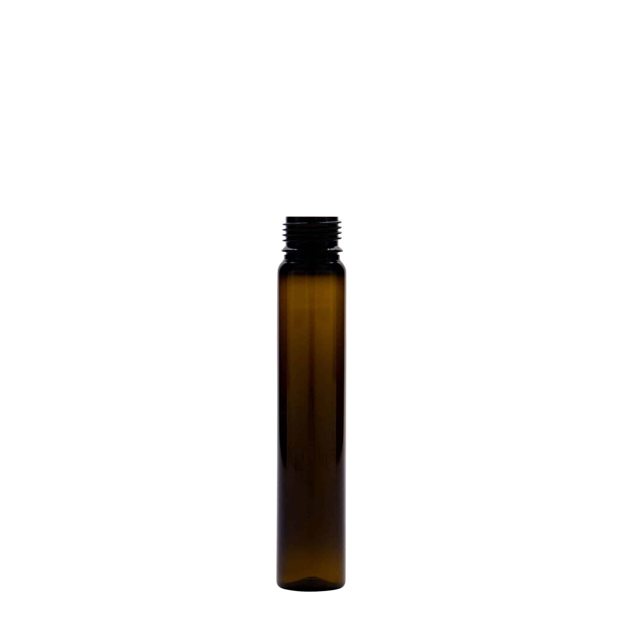25 ml PET-buisje, kunststof, bruin, opening: schroefdop