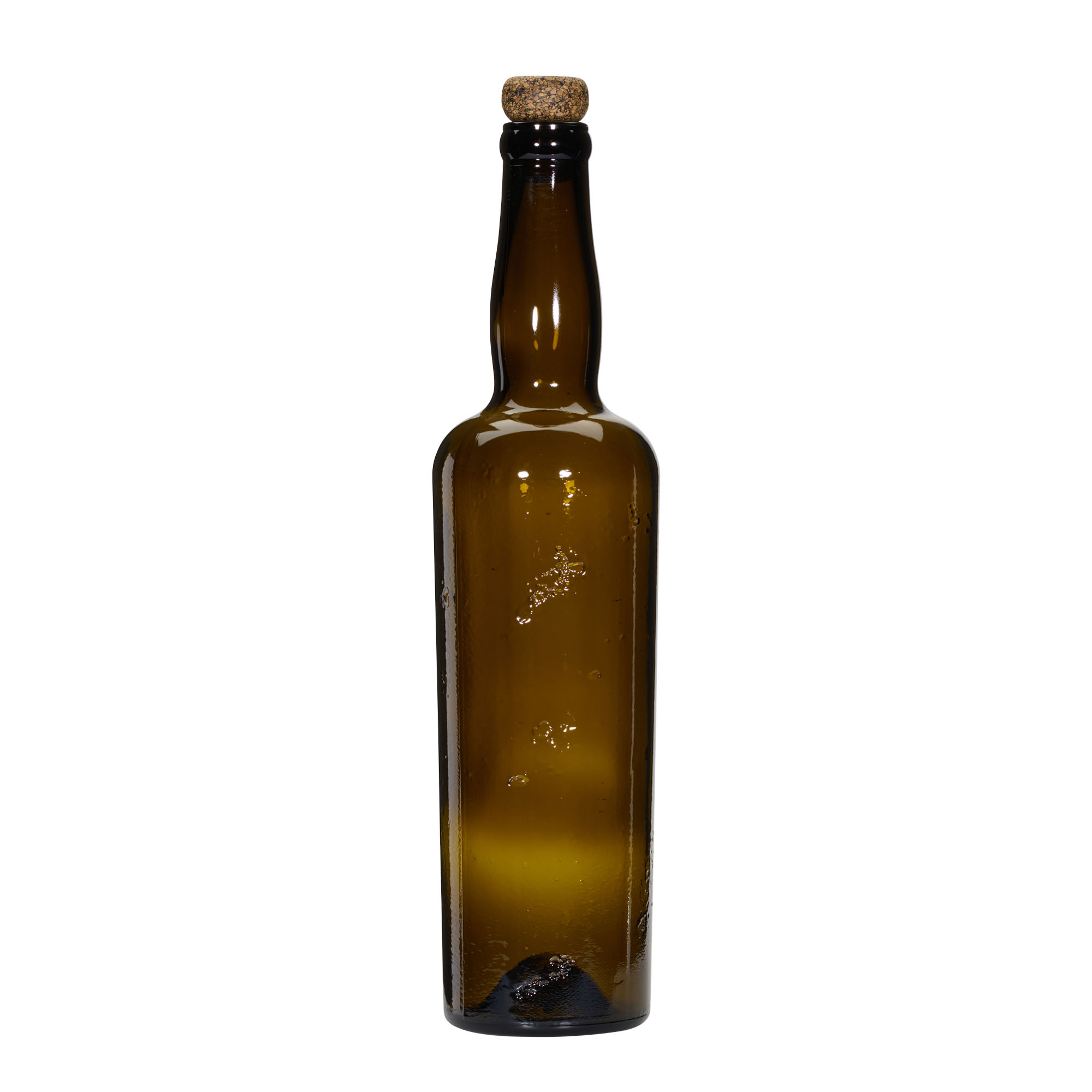 750 ml Wild Crafted glazen fles 'Siroco', bruin, hals: kurk 750 ml Wild Crafted glazen fles 'Siroco', bruin, hals: kurk