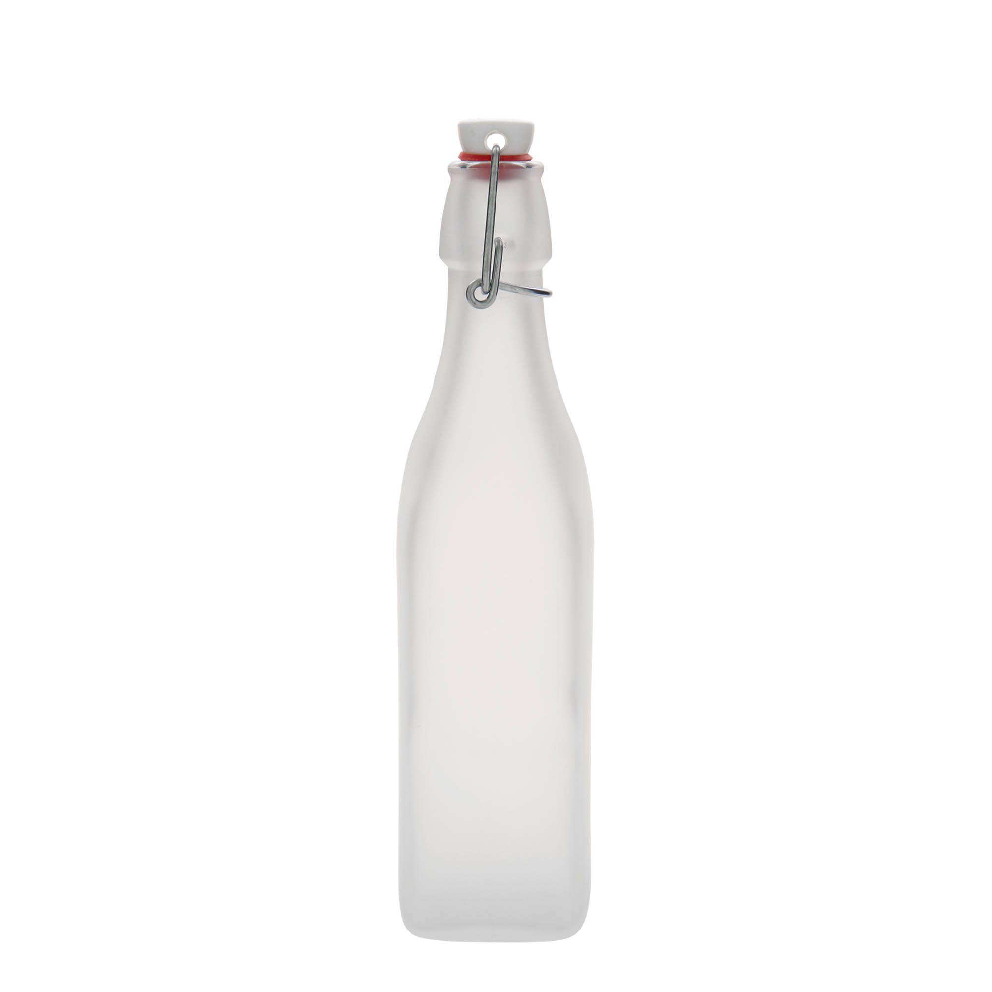 500 ml glazen fles 'Swing, vierkant, wit, opening: beugelstop' 500 ml glazen fles 'Swing, vierkant, wit, opening: beugelstop'