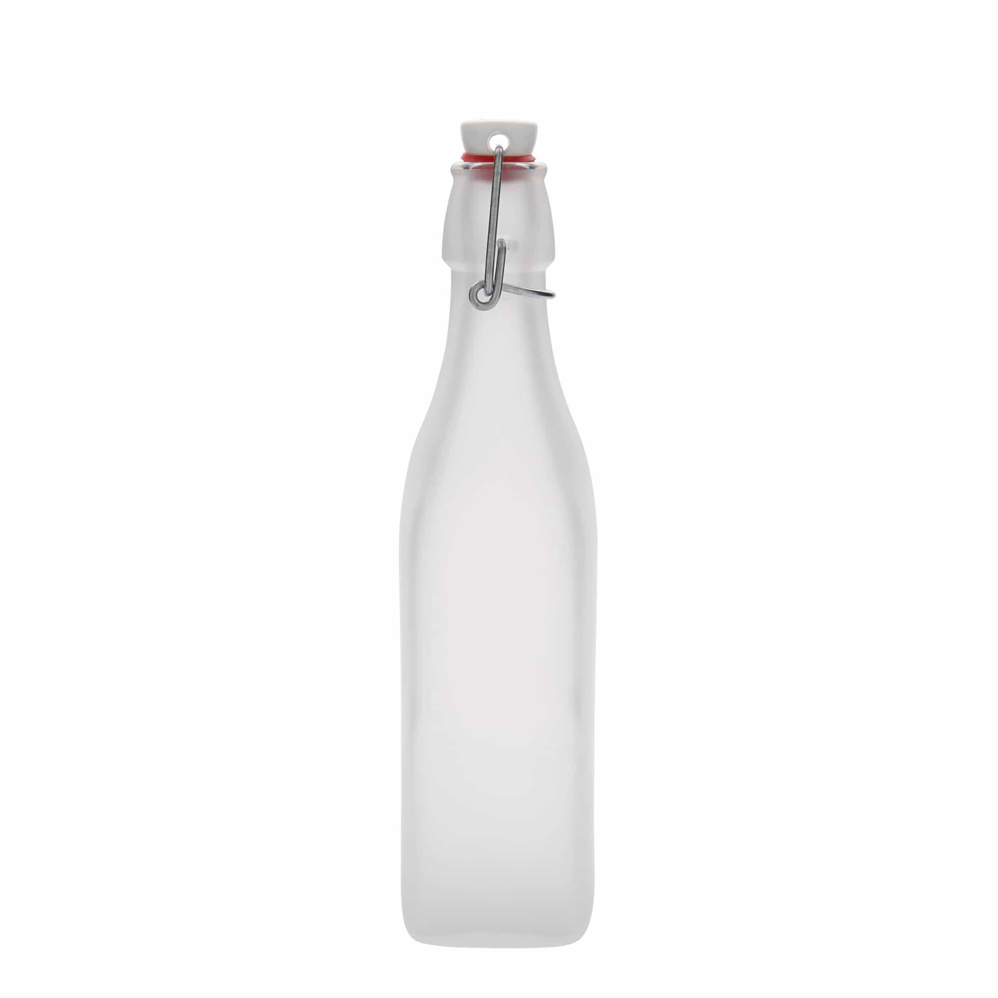 500 ml glazen fles 'Swing, vierkant, wit, opening: beugelstop'