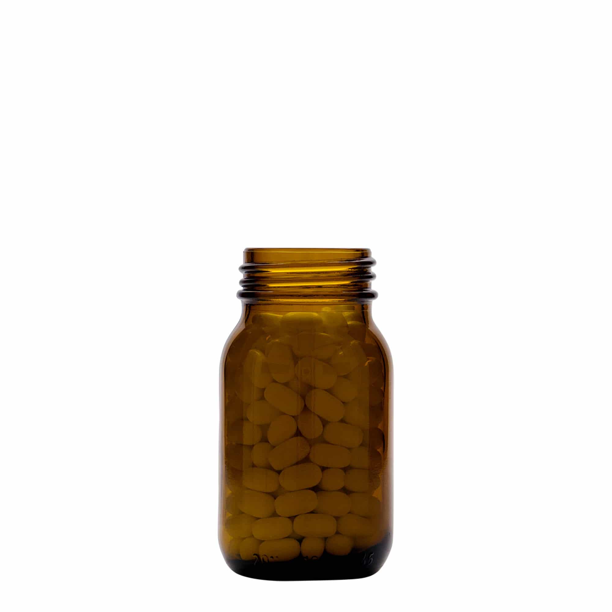 100 ml brede hals glas, bruin, opening: DIN 40