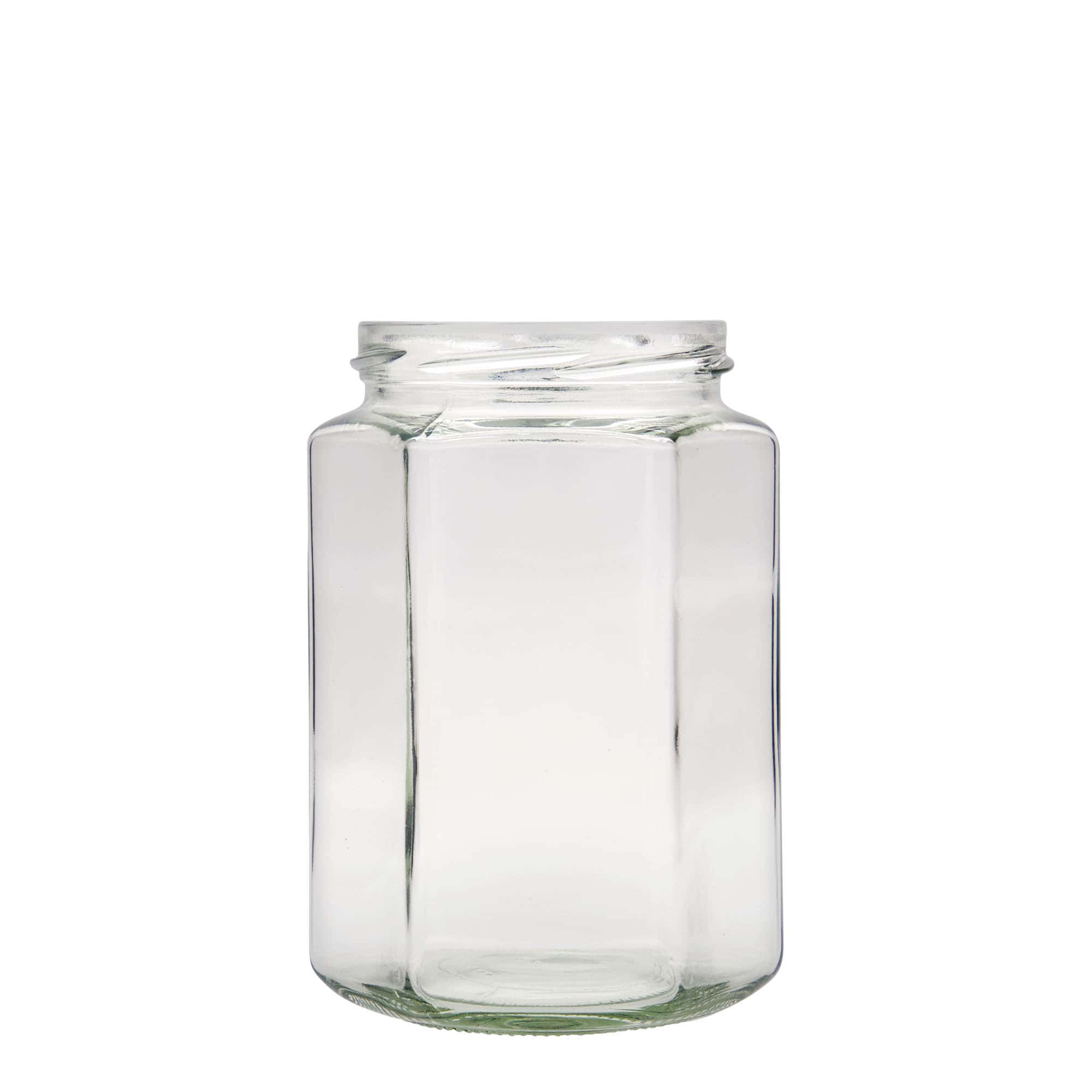 Hexagonale pot, 770 ml, monding: twist-off (TO 82) Hexagonale pot, 770 ml, monding: twist-off (TO 82)