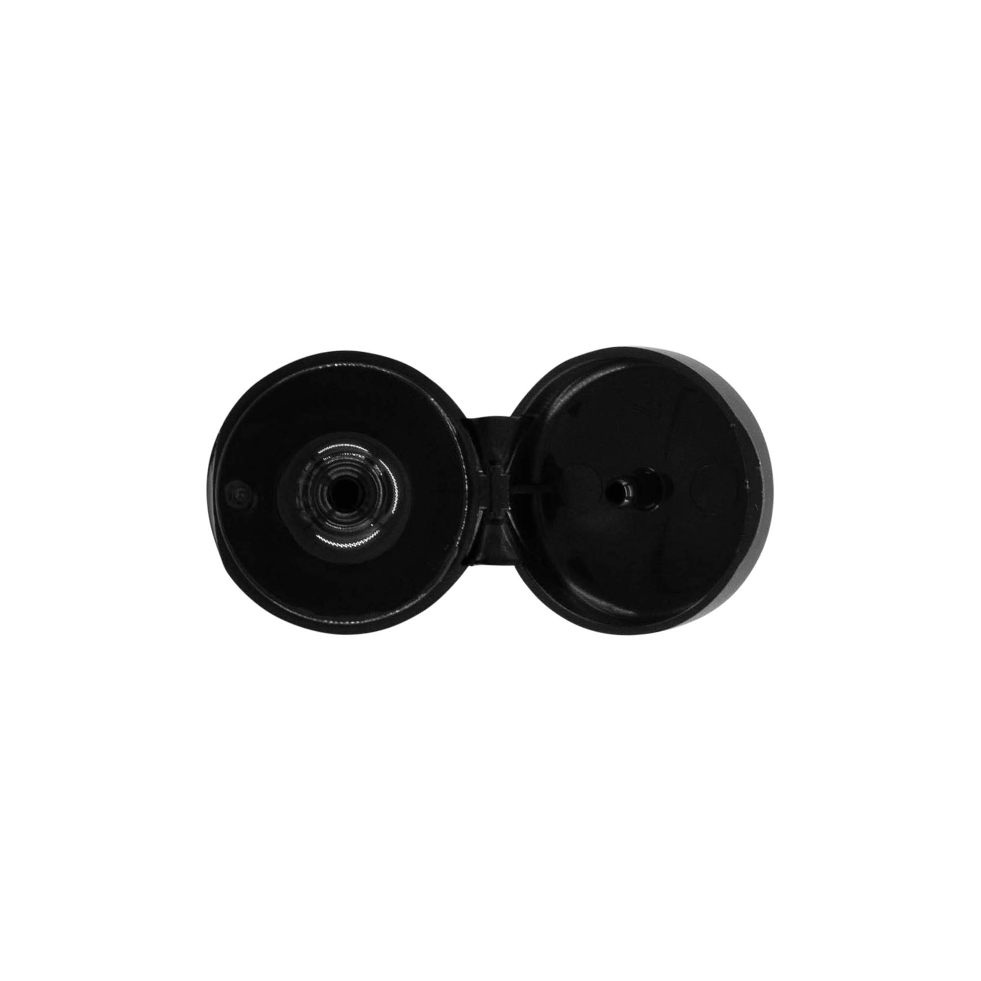 Schroefdop met klapscharnier, PP-kunststof, zwart, voor mondstuk: 20/410