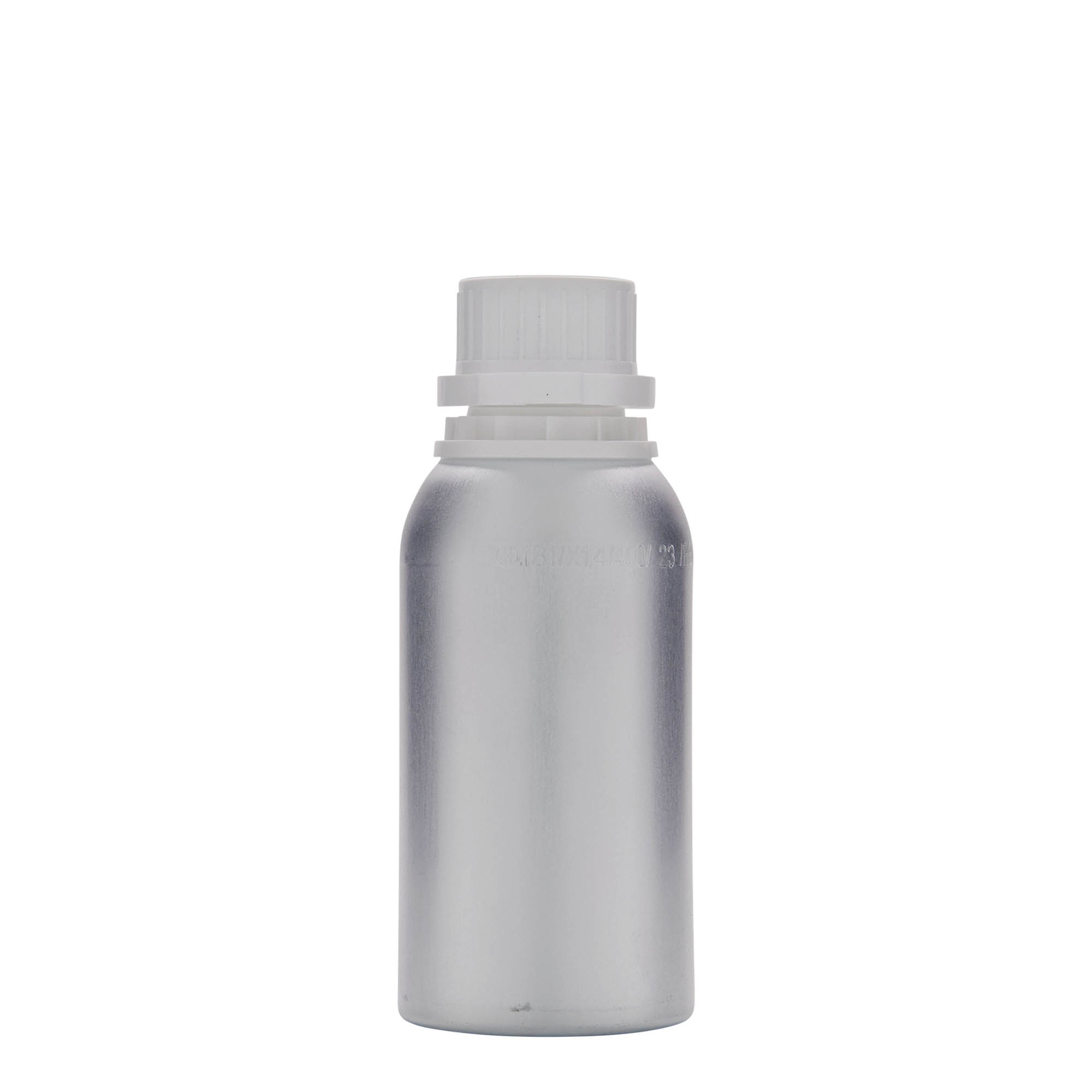275 ml aluminiumfles, metaal, zilver, mondstuk: DIN 32