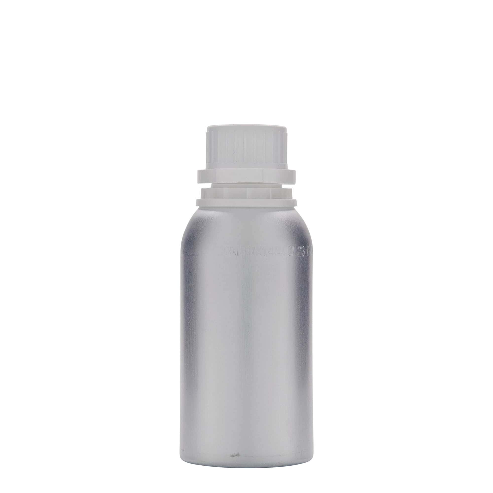 275 ml aluminiumfles, metaal, zilver, mondstuk: DIN 32