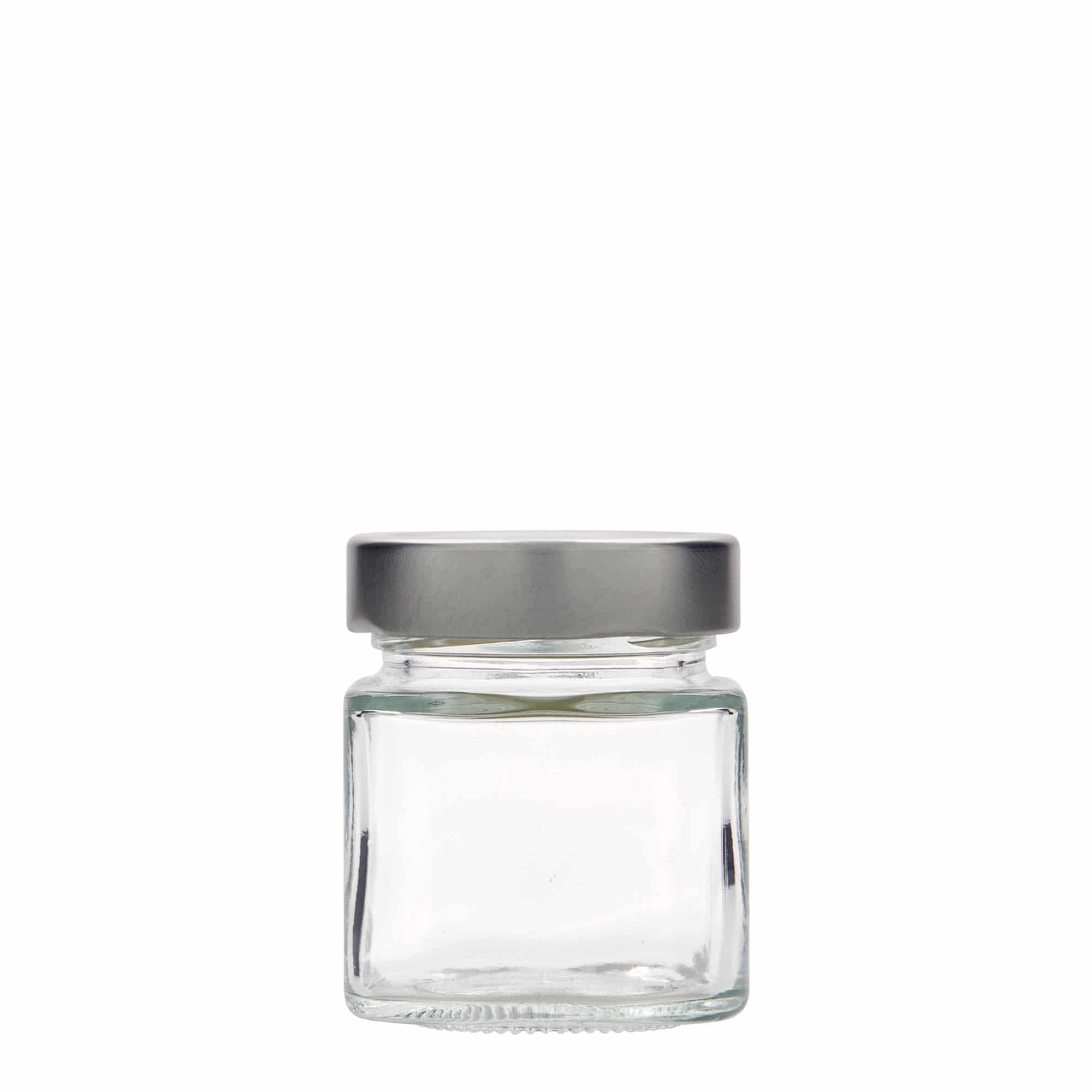 156 ml Vierkantglas 'Funny', opening: Deep-Twist-Off (DTO 58)