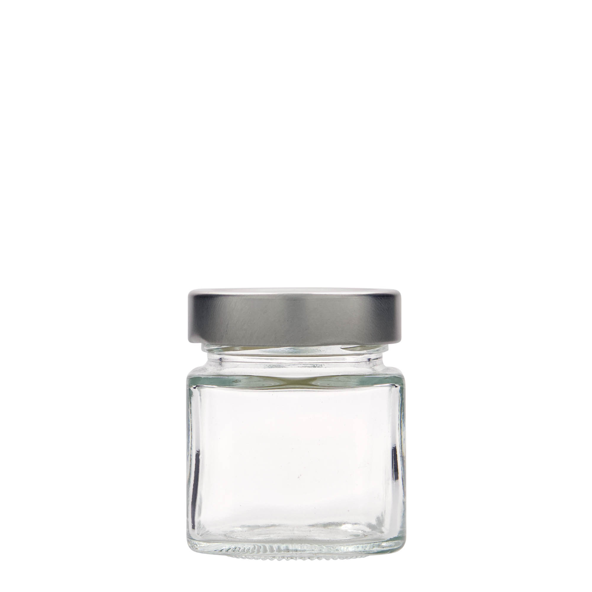 156 ml Vierkantglas 'Funny', opening: Deep-Twist-Off (DTO 58)