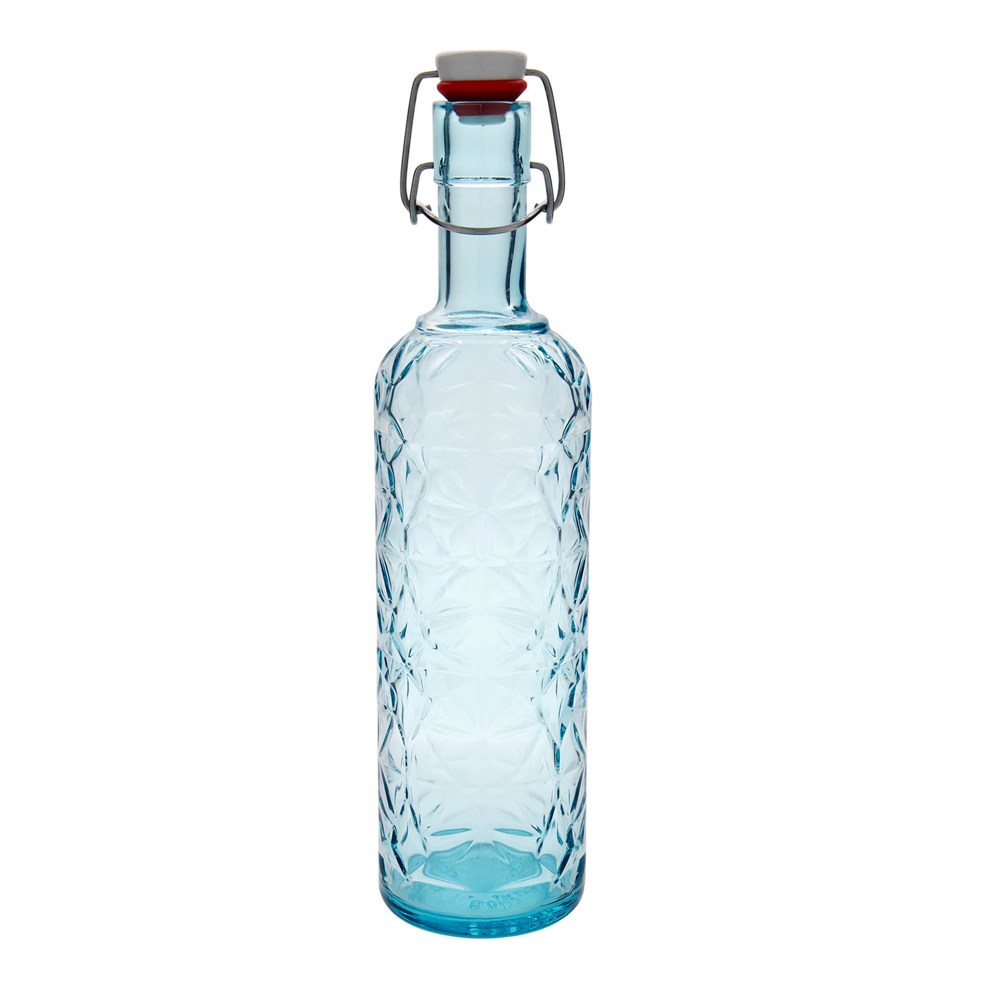 1.000 ml glazen fles 'Oriente', azuurblauw, opening: beugelstop 1.000 ml glazen fles 'Oriente', azuurblauw, opening: beugelstop