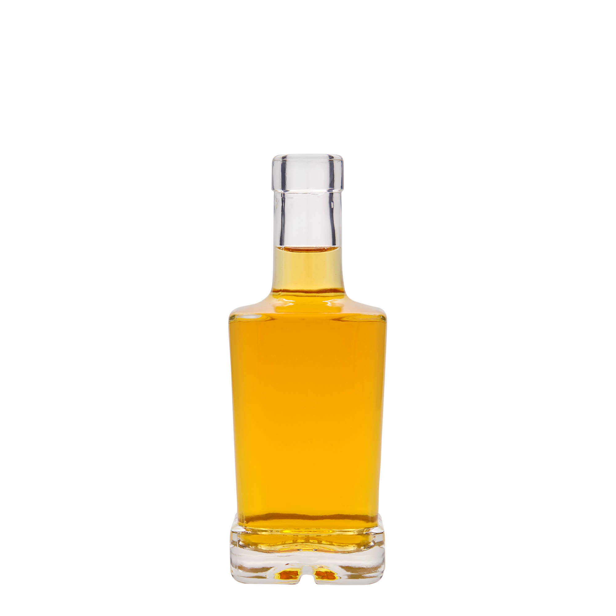250 ml glazen fles 'Rene', vierkant, hals: kurk 250 ml glazen fles 'Rene', vierkant, hals: kurk