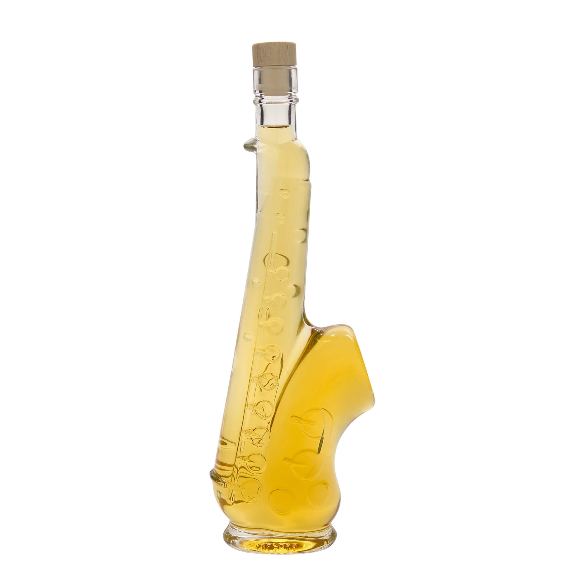 500 ml glazen fles 'Saxofoon', opening: kurk 500 ml glazen fles 'Saxofoon', opening: kurk