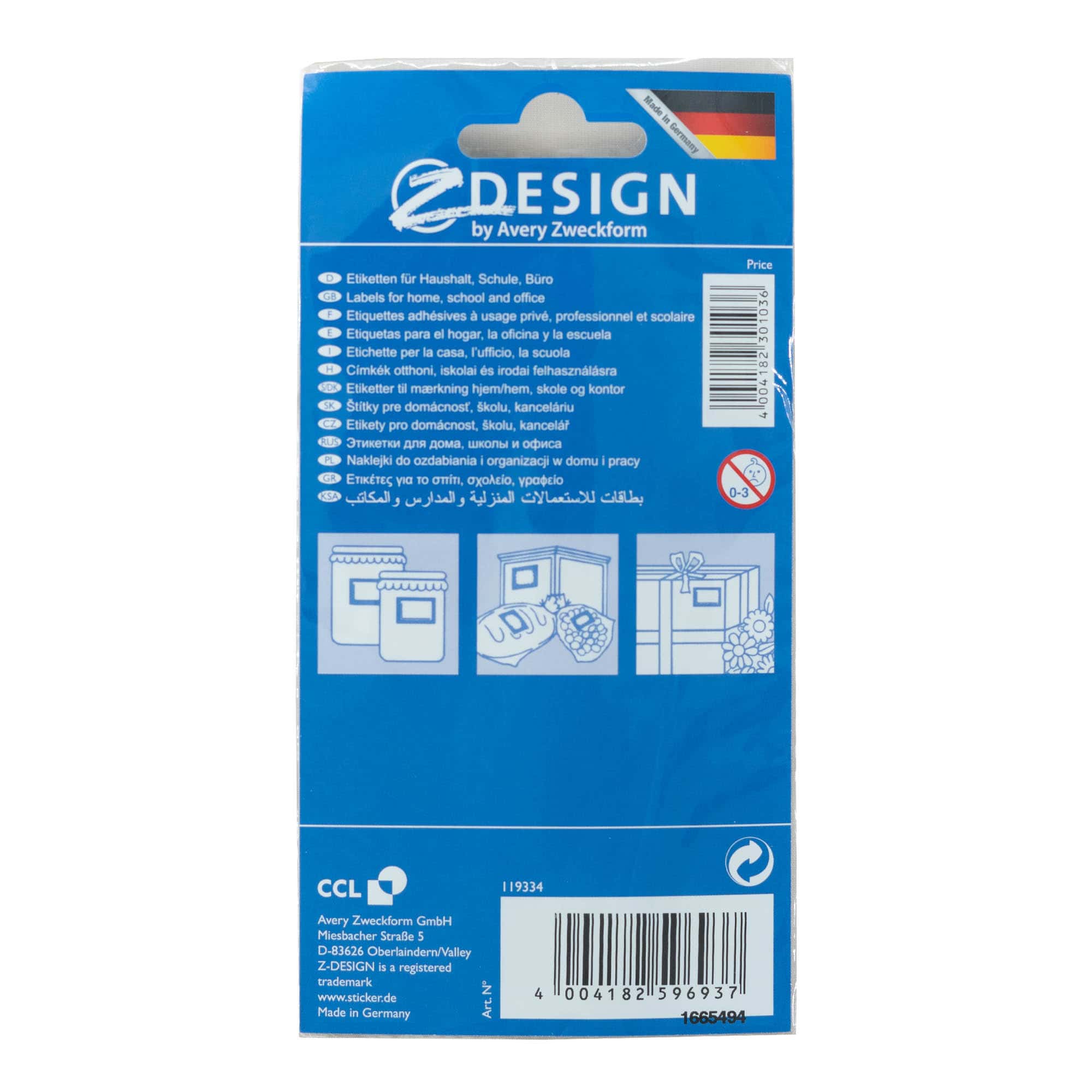 Zweckform etiketten 'Fruitkader', rechthoekig, papier, meerkleurig