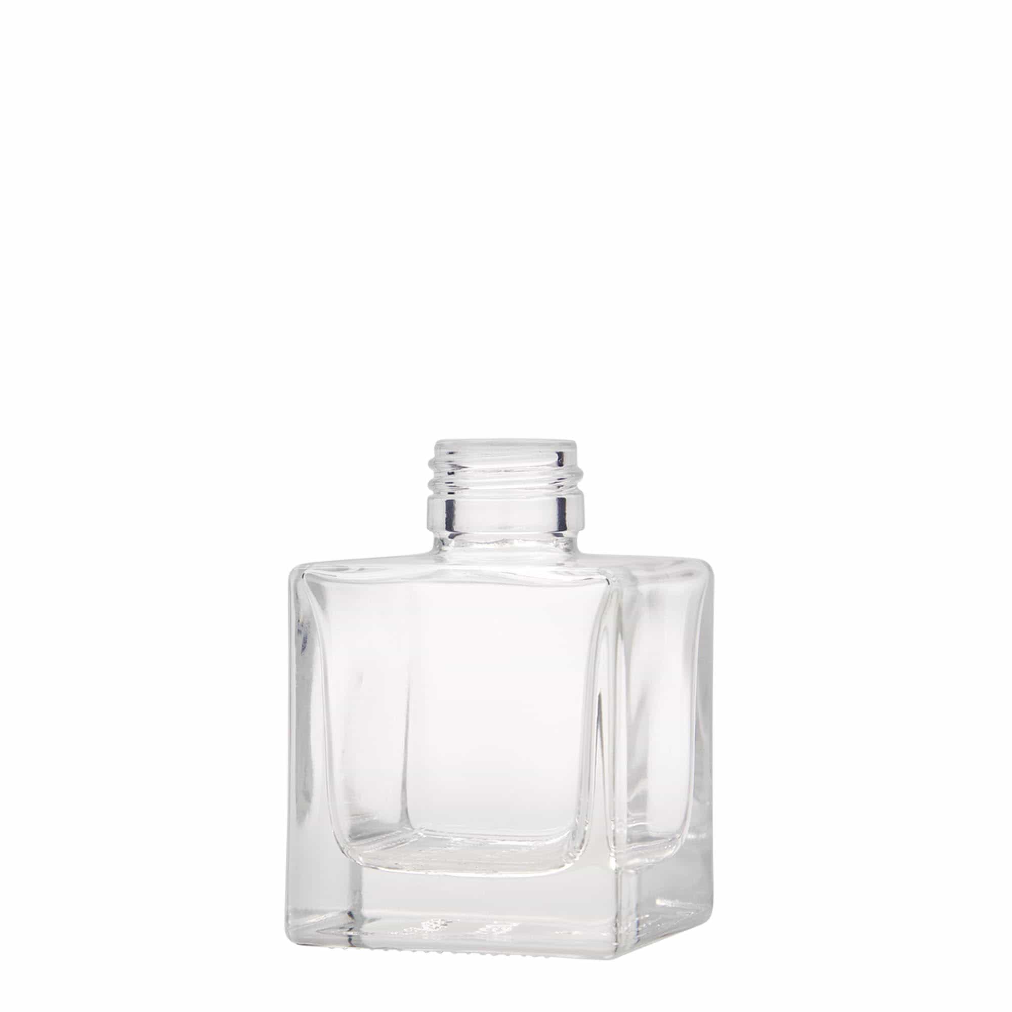 100 ml glazen fles 'Cube', vierkant, hals: PP 28