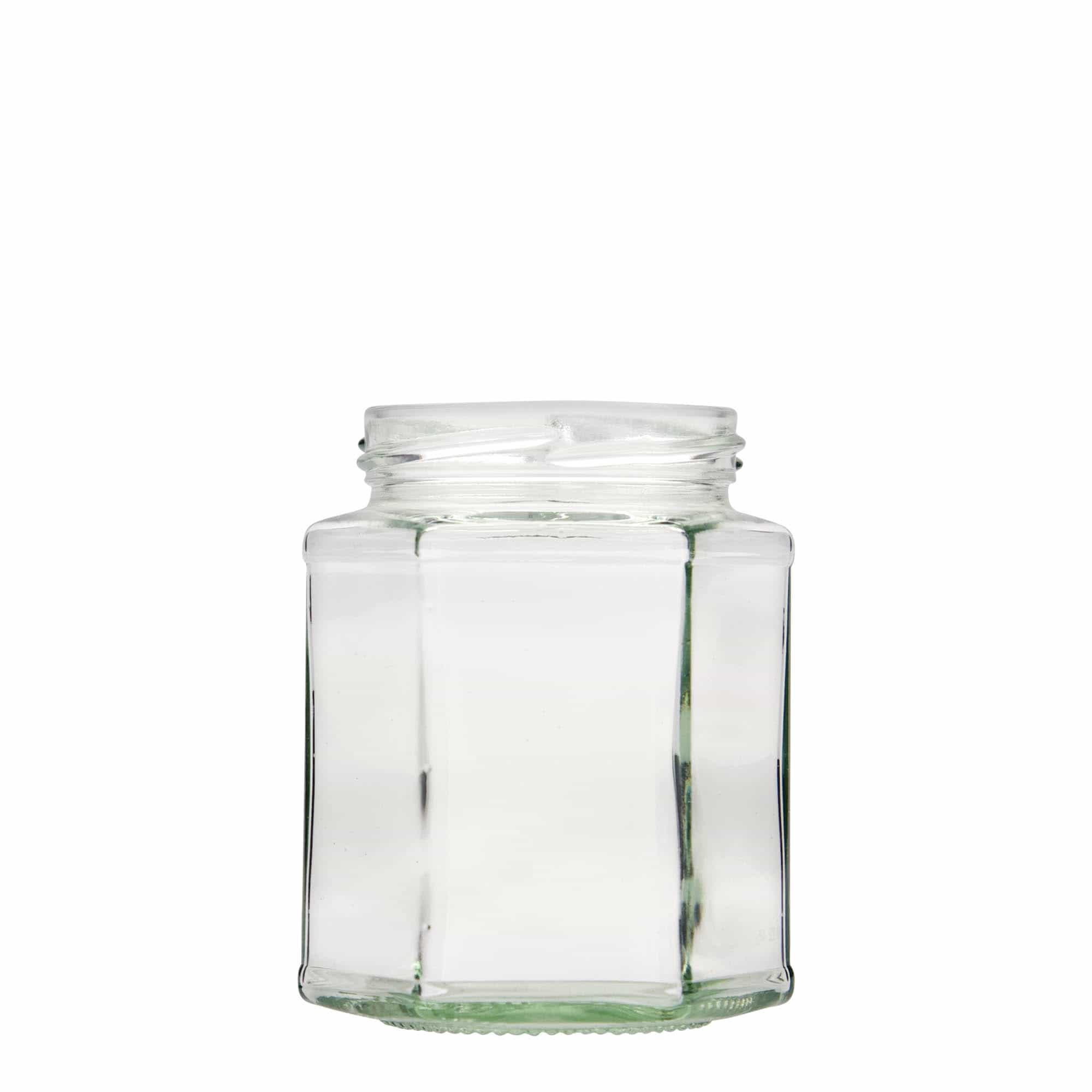 Hexagonale pot, 324 ml, monding: twist-off (TO 66) Hexagonale pot, 324 ml, monding: twist-off (TO 66)