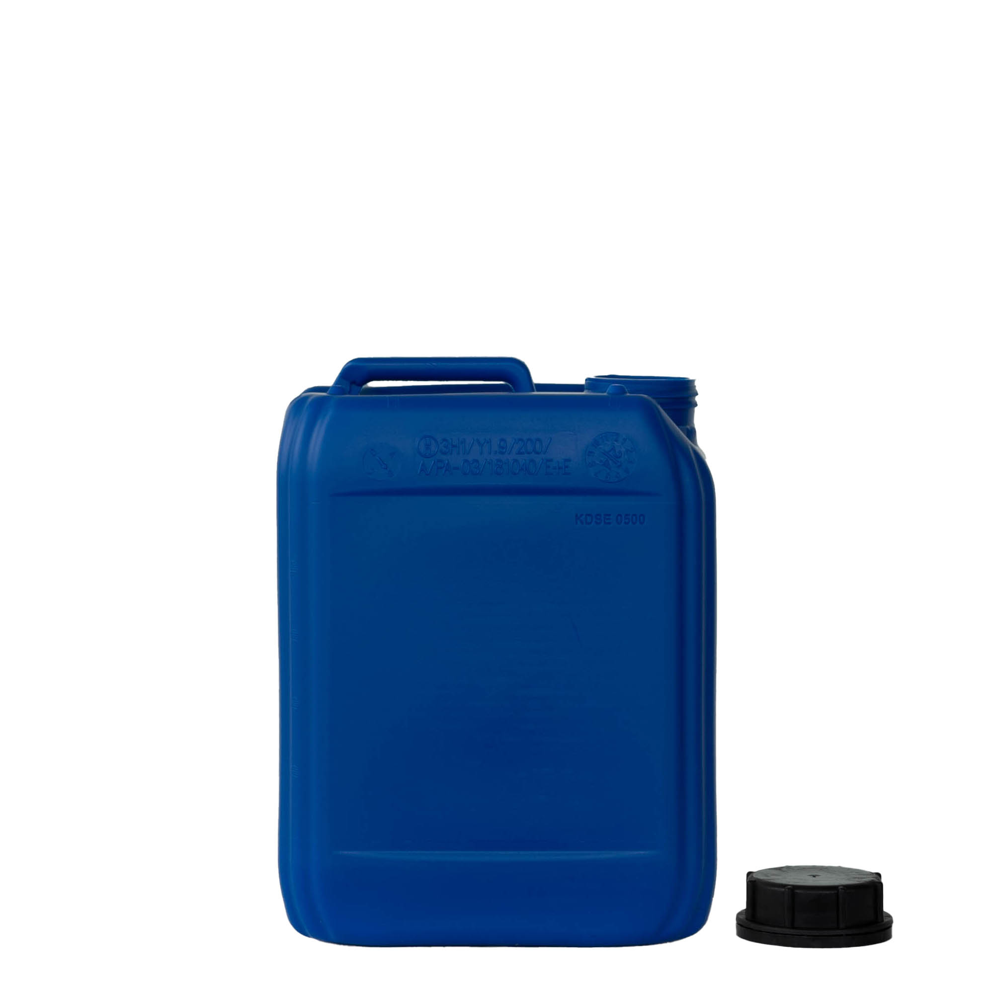 5 l kanister, rechthoekig, HDPE-kunststof, blauw, opening: ND 55